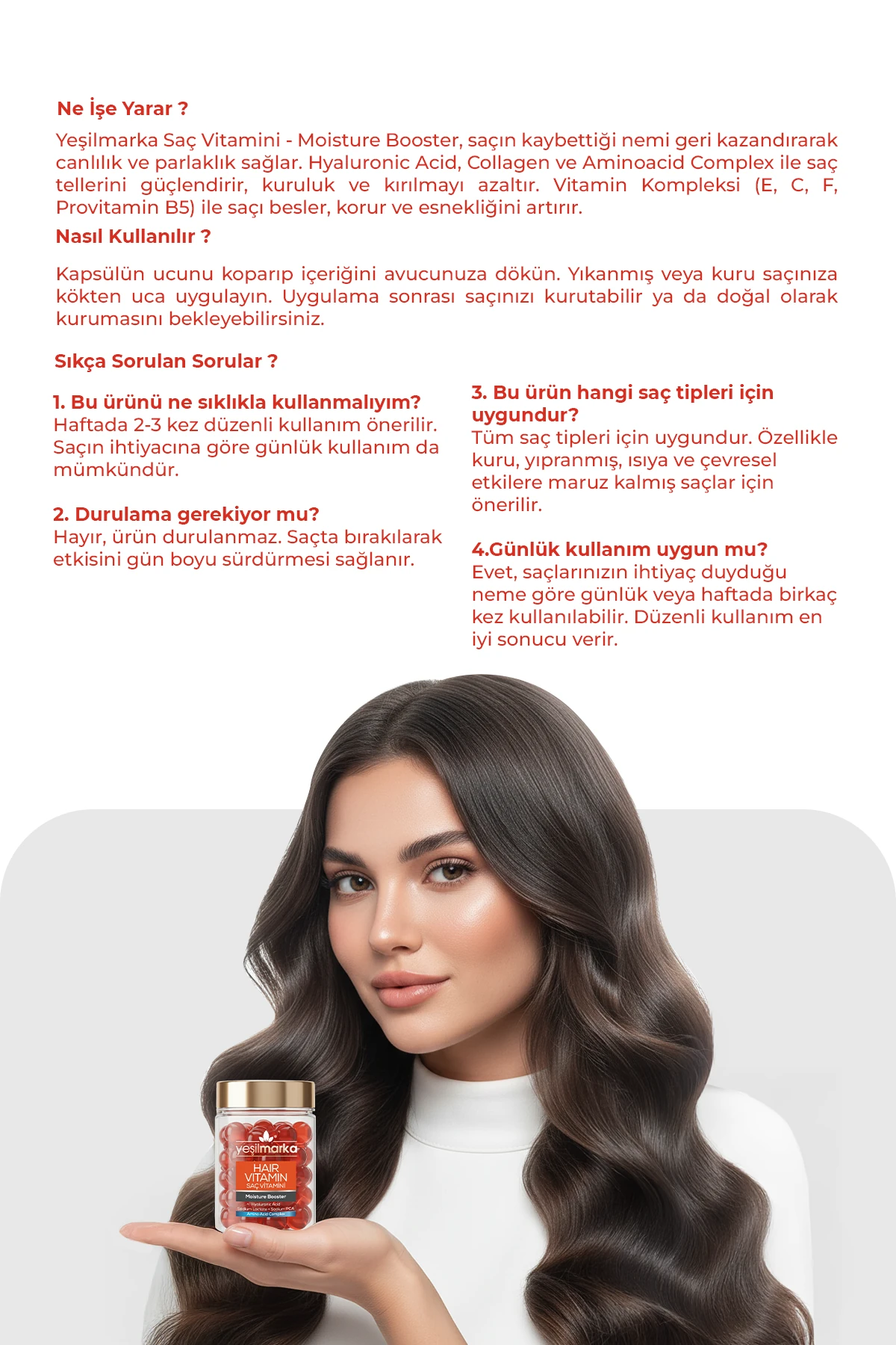 Saç Vitamini - Moisture Booster Canlandırıcı - Kır, Uygula & Parla!