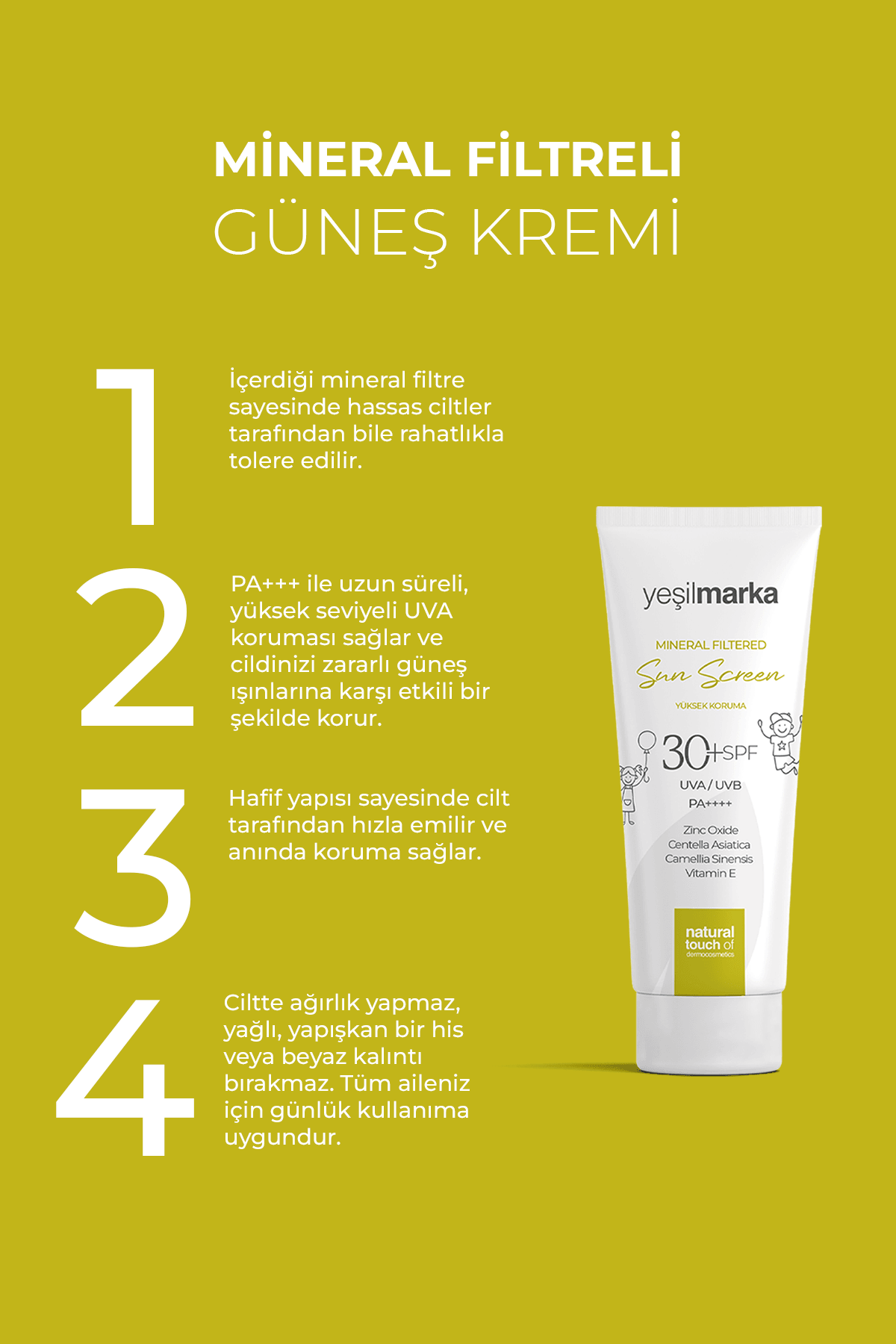 Mineral Filtreli Güneş Kremi 30 Faktör (SPF)