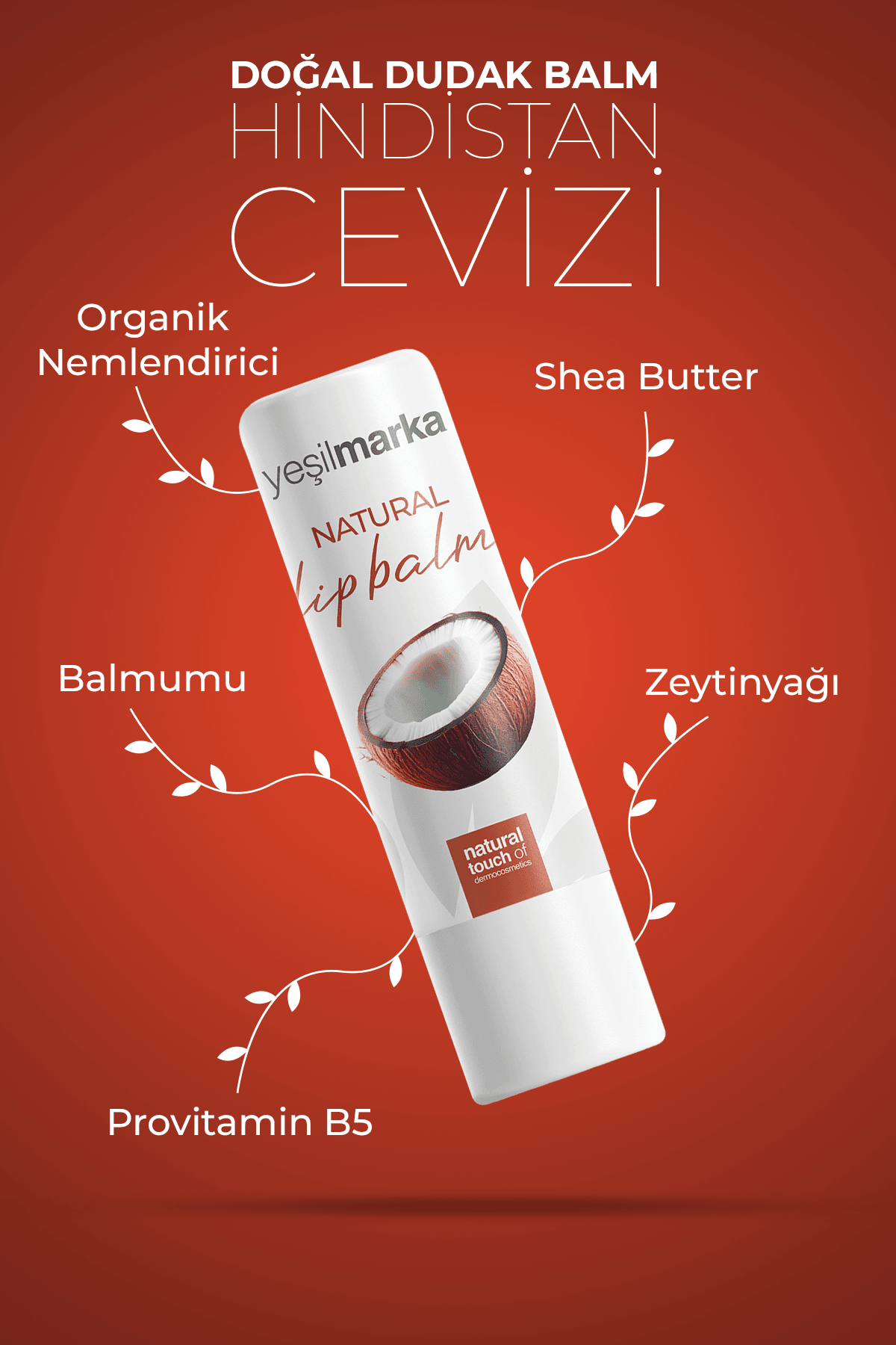 Doğal Dudak Balmı - Hindistan Cevizi Aromalı
