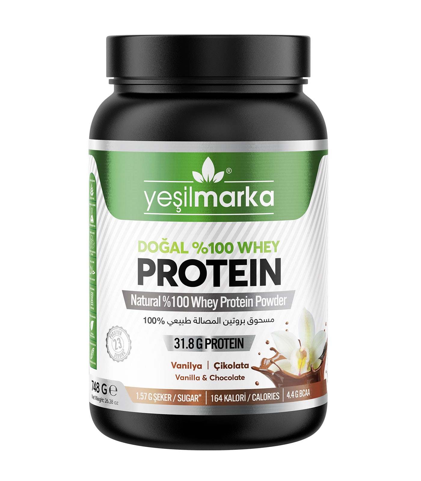 Doğal Whey Protein Tozu - Çikolata / Vanilya 748 gr