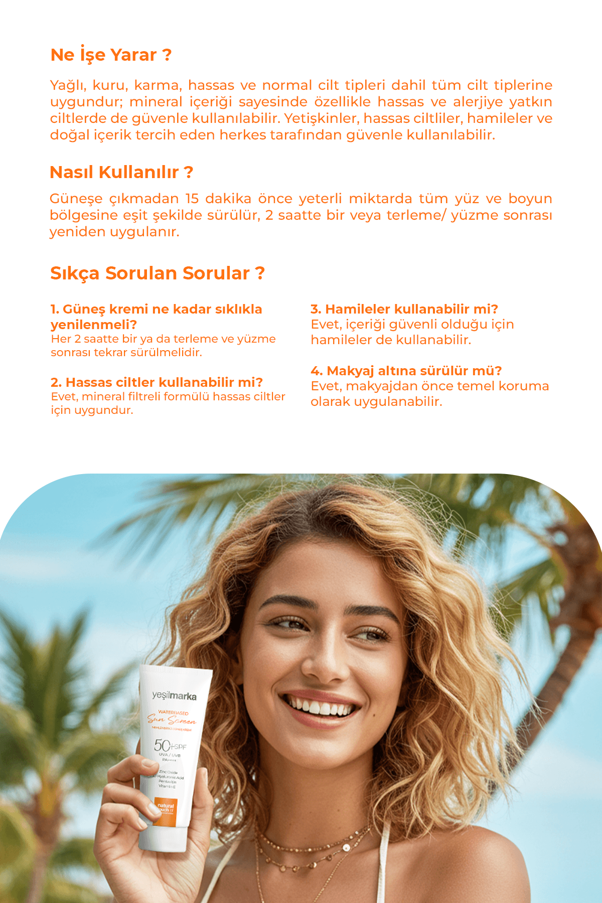 Su Bazlı Güneş Kremi 50 Faktör (SPF)