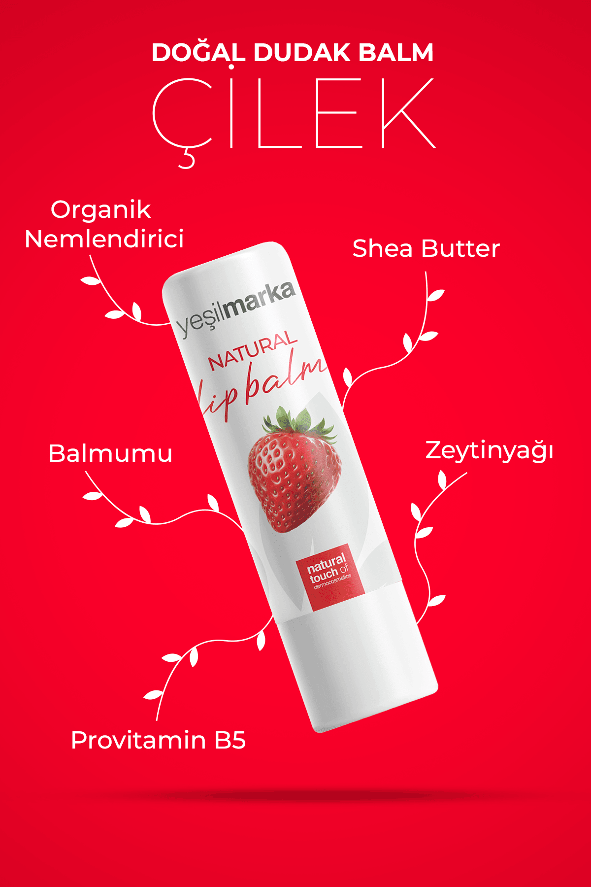 Doğal Dudak Balmı - Çilek Aromalı
