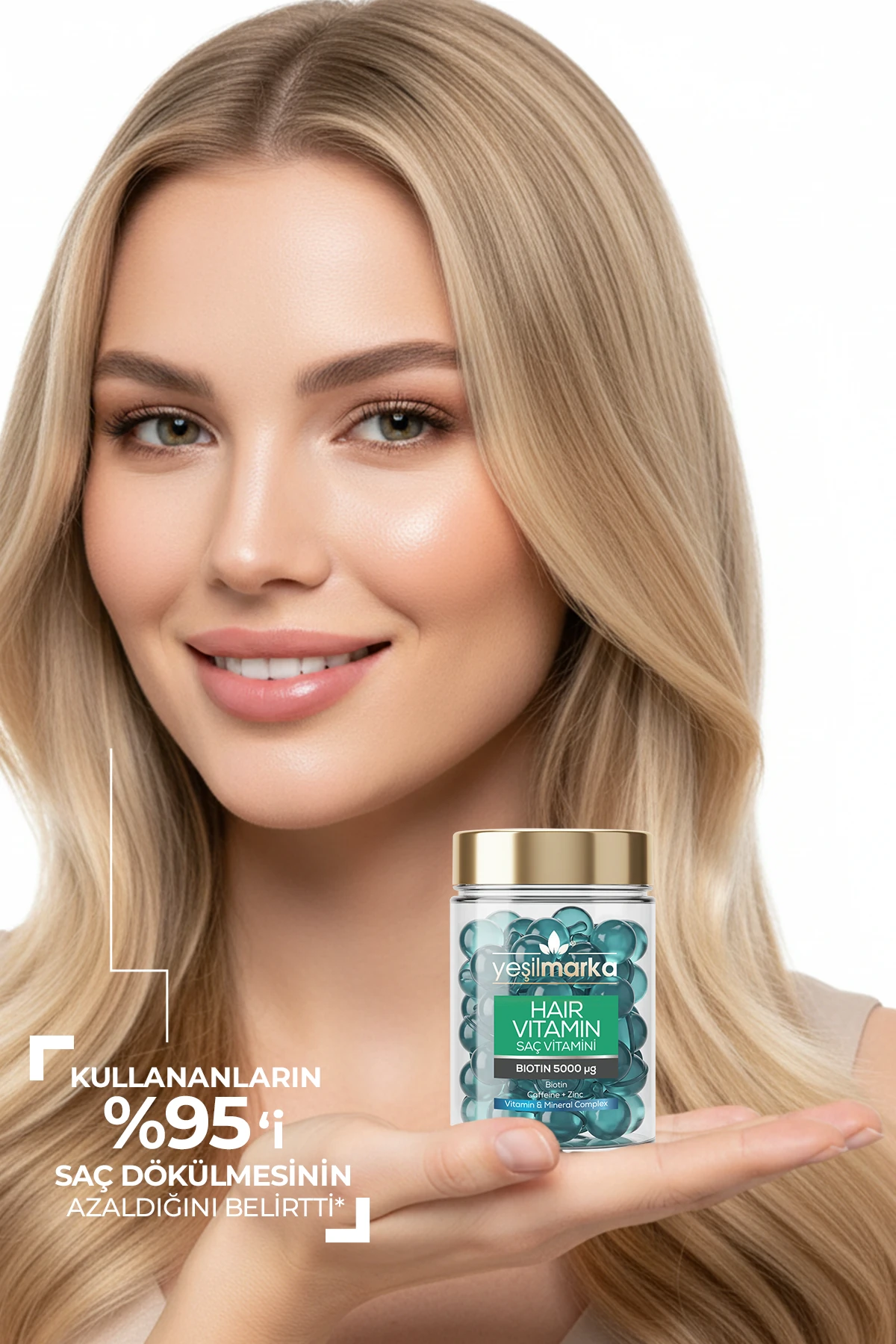 Saç Vitamini - Biotin 5000 & Kafein - Kır, Uygula & Parla!