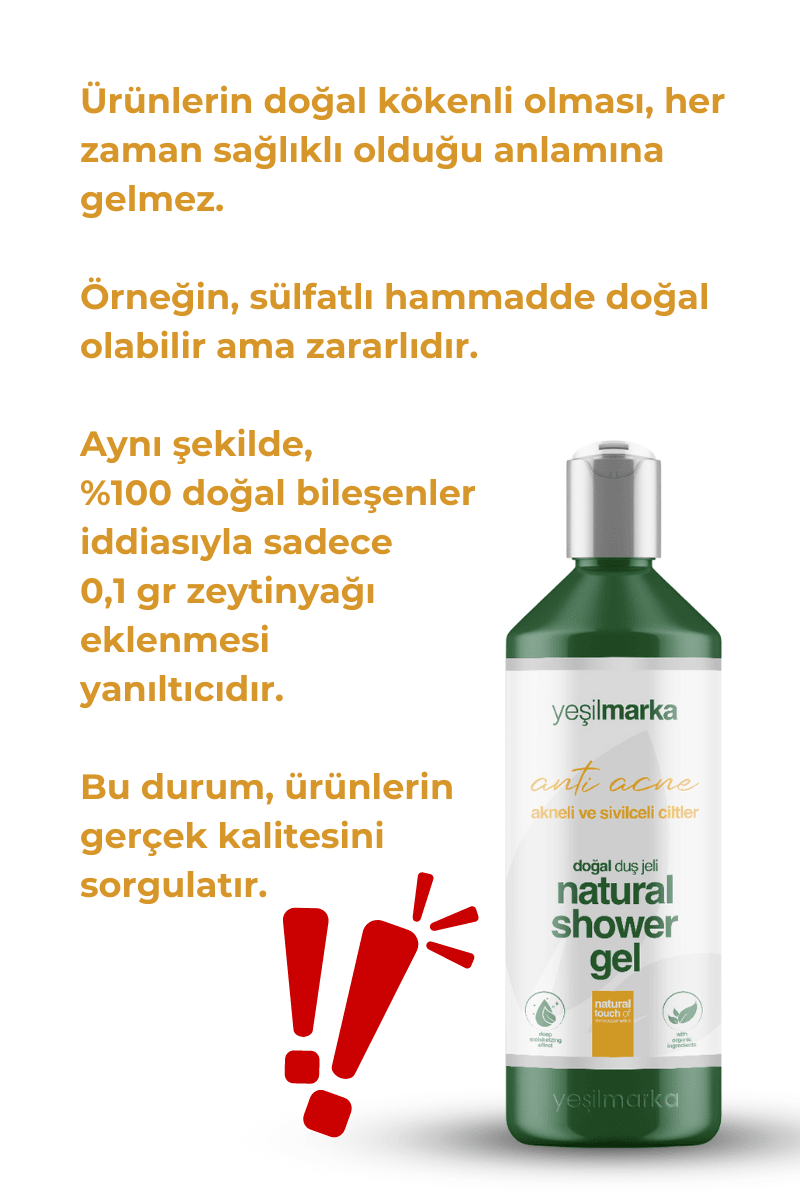 Doğal Duş Jeli - Akne ve Sivilce Karşıtı