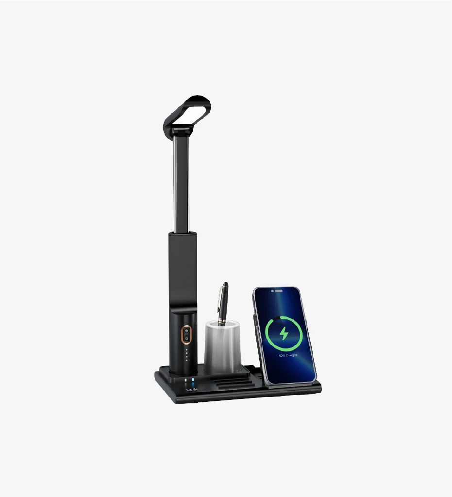 [LPW-W799-BLACK] W799 Premium 3’ü 1 Arada Masaüstü Wireless Telefon Tutacağı & Şarj Aleti (Siyah)