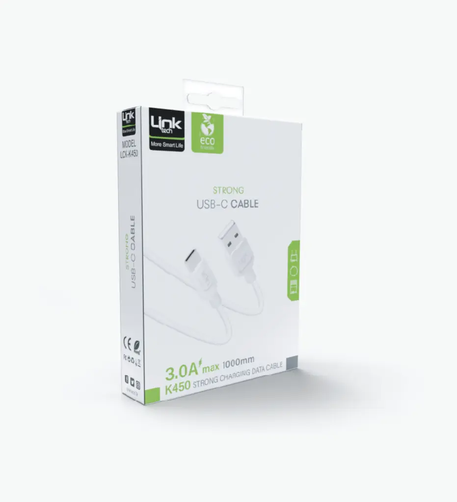 K450 Strong 1M 3A USB-A → Tip-C Çevre Dostu Şarj Kablosu