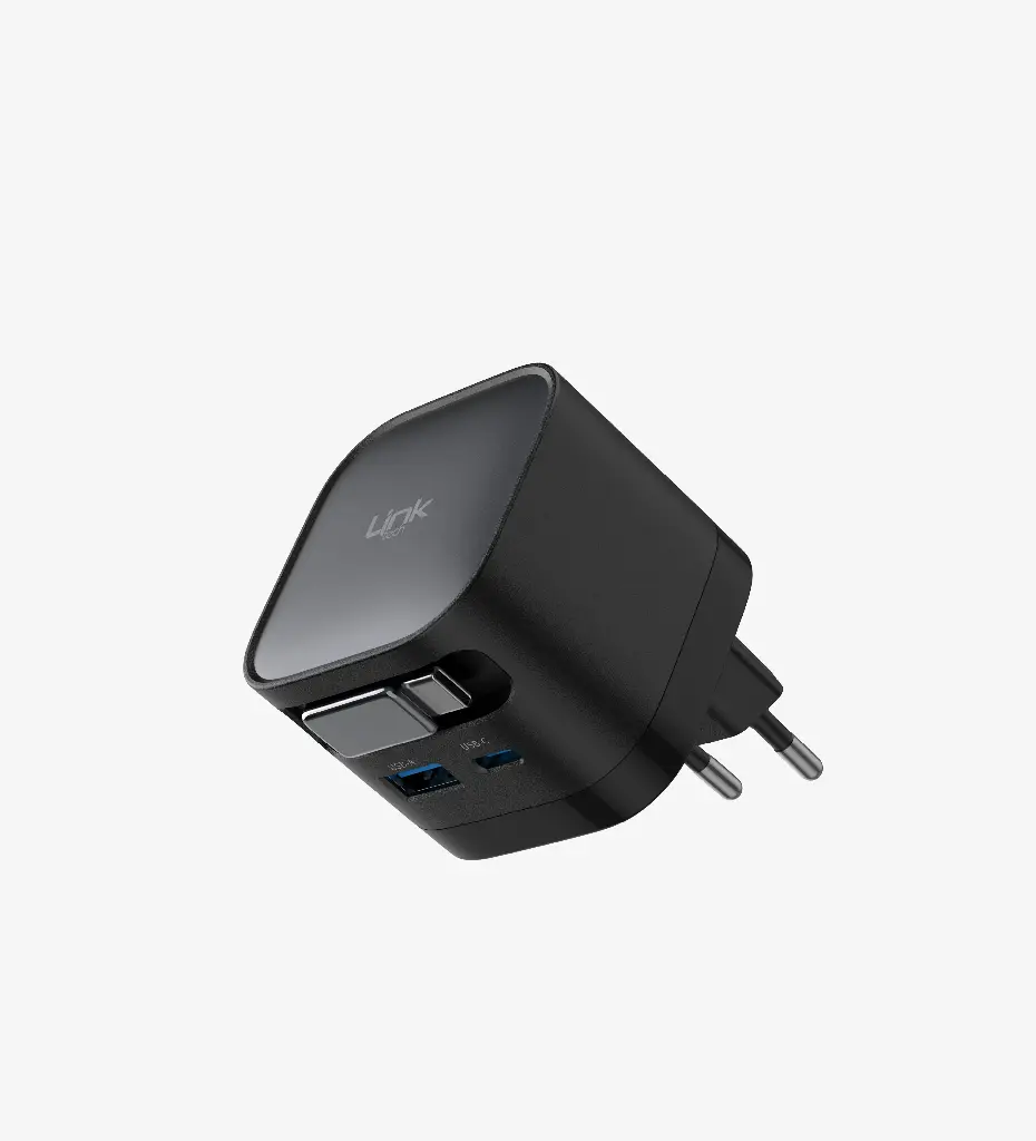 G855 Premium 35W 2 Girişli Type-C Kablolu GaN Şarj Adaptörü