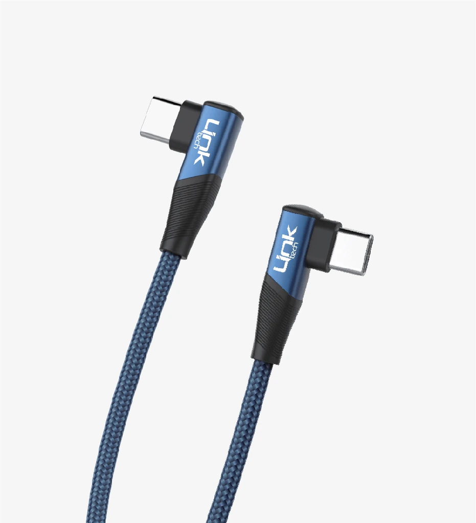 K595 Gaming 90° Derece Metalik Başlıklı 1500mm 3A 60W Örgülü Tip-C Tip-C Şarj Kablosu