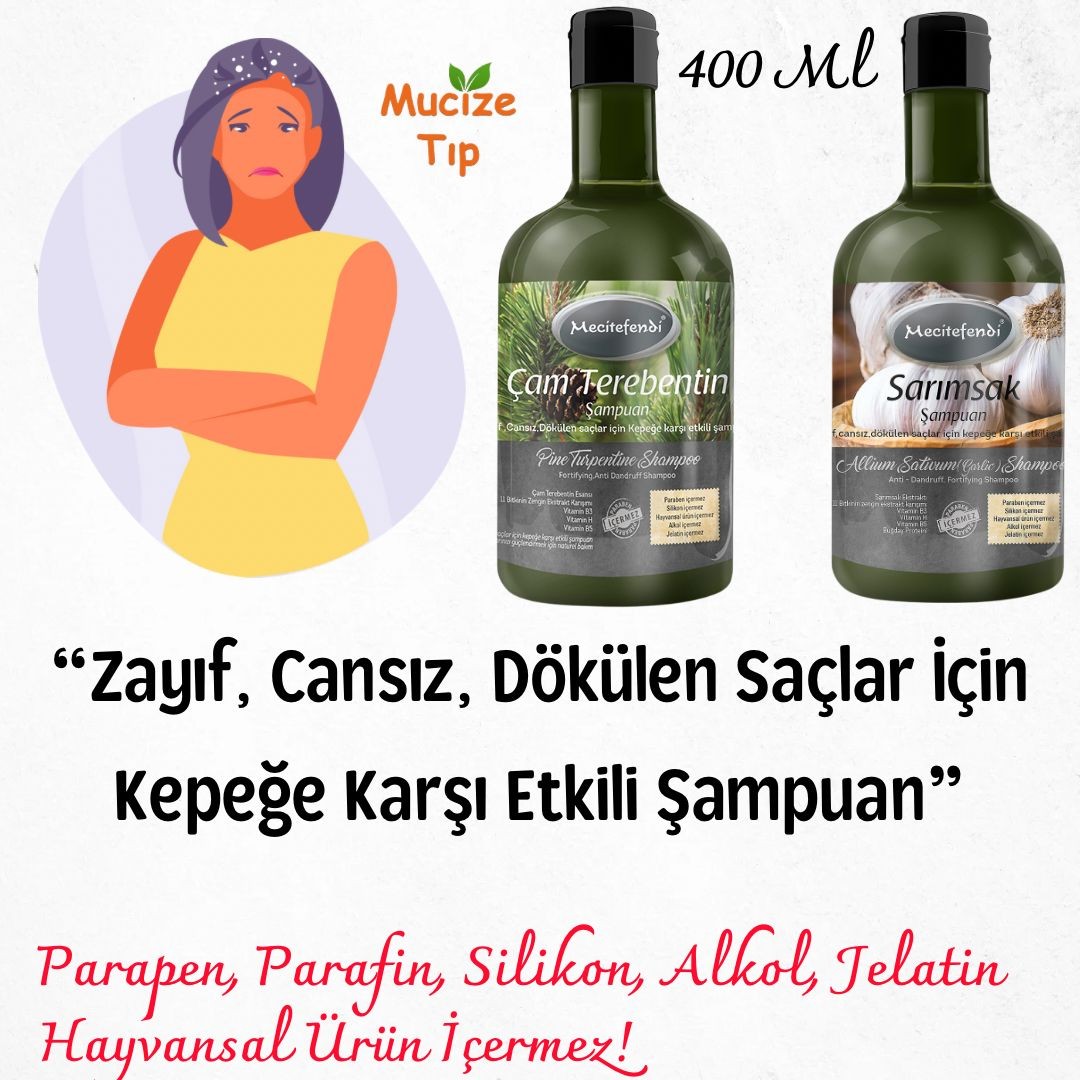 MECİTEFENDİ SARIMSAK ŞAMPUAN 400 ML SAÇ DÖKÜLMESİNE VE KEPEĞE KARŞI BİTKİ ÖZLÜ ŞAMPUAN