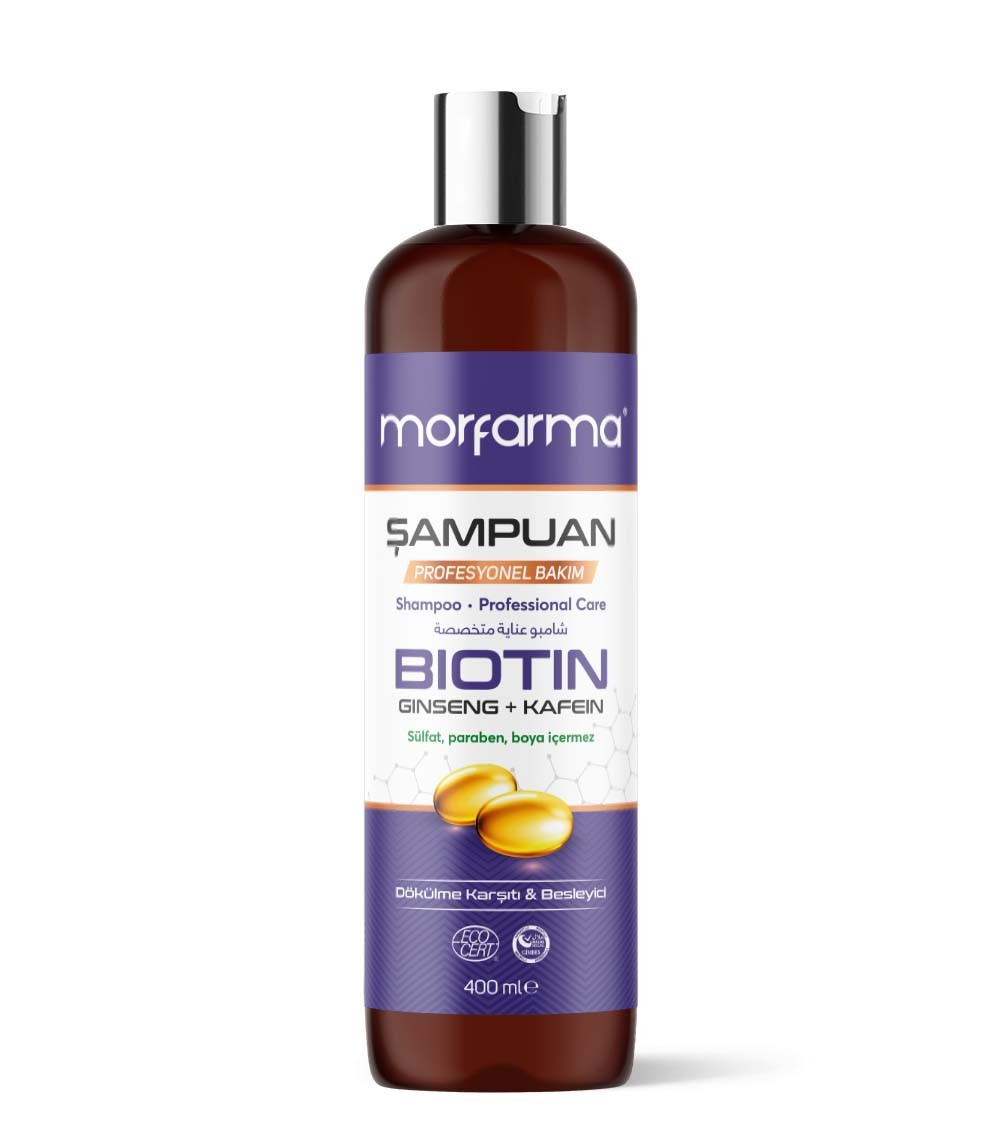 Morfarma Profesyonel Bakım Şampuanı – Biotin + Ginseng + Kafein 400 ml