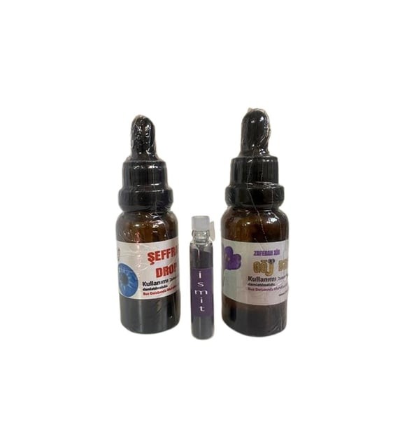 20 ml Şeffaf Drop, 20 ml Zaferan, 10 Gr İsmit Sürmesi Seti