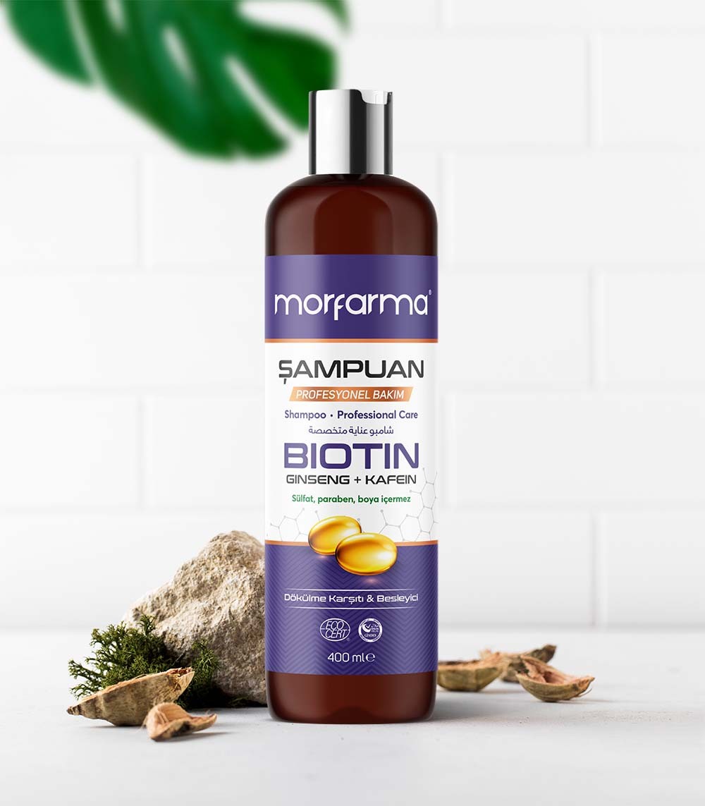 Morfarma Profesyonel Bakım Şampuanı – Biotin + Ginseng + Kafein 400 ml