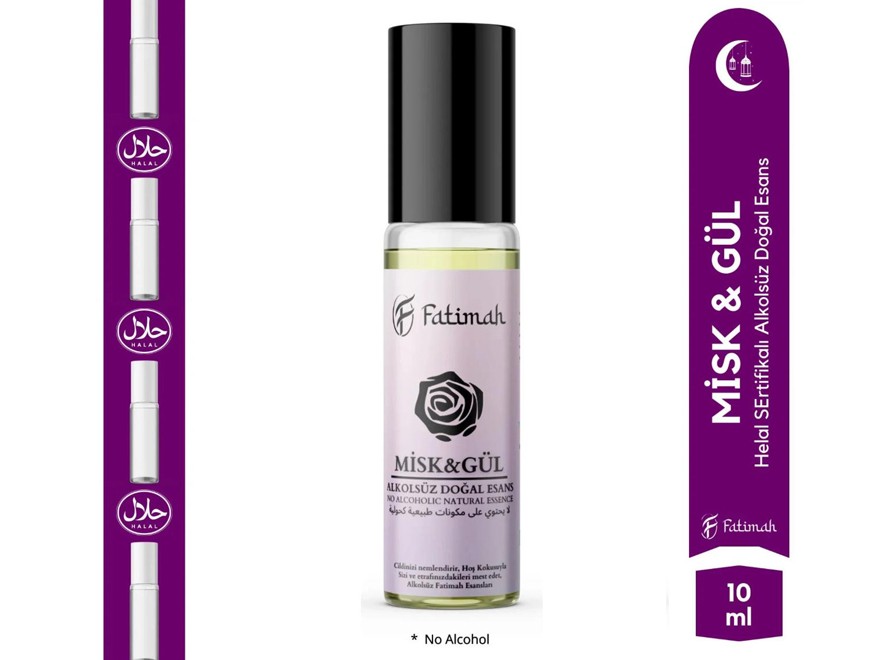 Misk&gül Kokusu Doğal Esans Alkolsüz Esans Esansiyel Yağ Roll On Esans Natural Essence 10ml