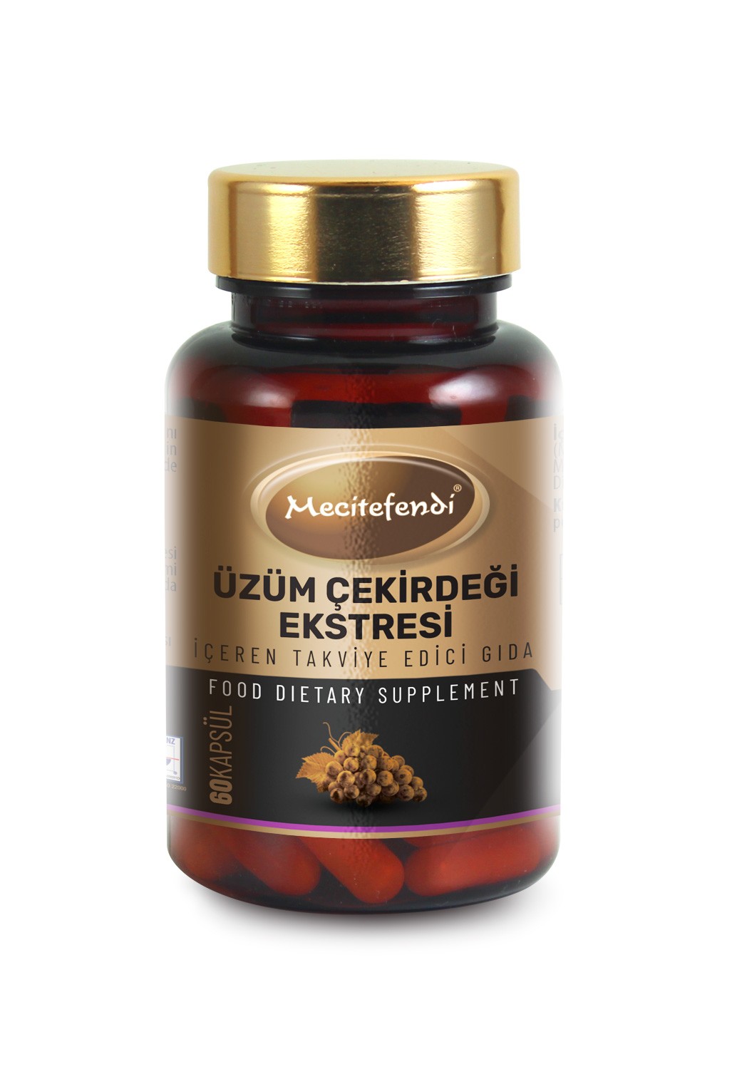 Mecitefendi Üzüm Çekirdeği Ekstresi İçeren Takviye Edici Gıda (60 Kapsül 545mg)