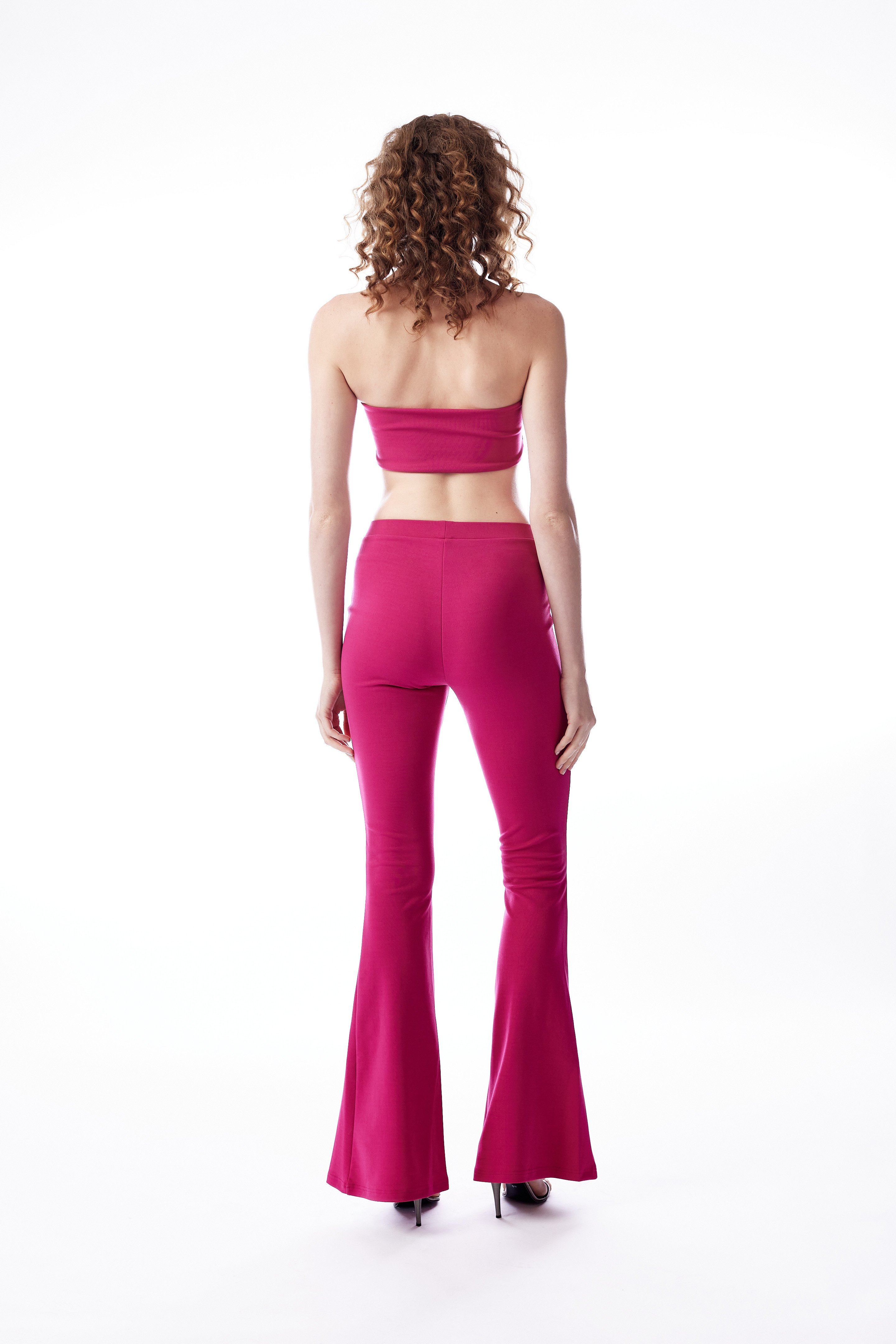 Ruffled Front Flared Trousers