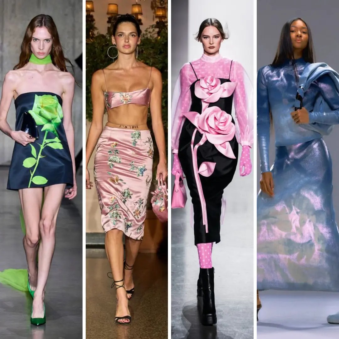 From left to right: David Koma Spring 2024 Ready to Wear / Kim Shui Spring 2024 Ready to Wear / Sixdo Mandh Cuond Spring 2024 Ready to Wear / Diesel Resort 2024