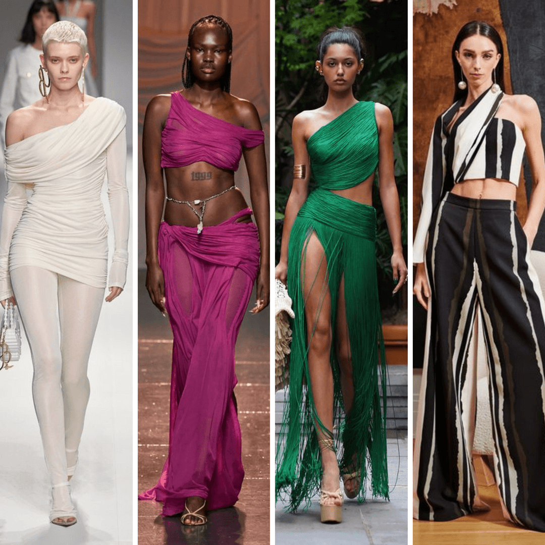 Soldan Sağa: Blumarine Spring 2024 Ready to Wear/Di Petsa Spring 2024 Ready to Wear/Bronx and Banco Spring 2024 Ready to Wear/Christian Siriano Resort 2024