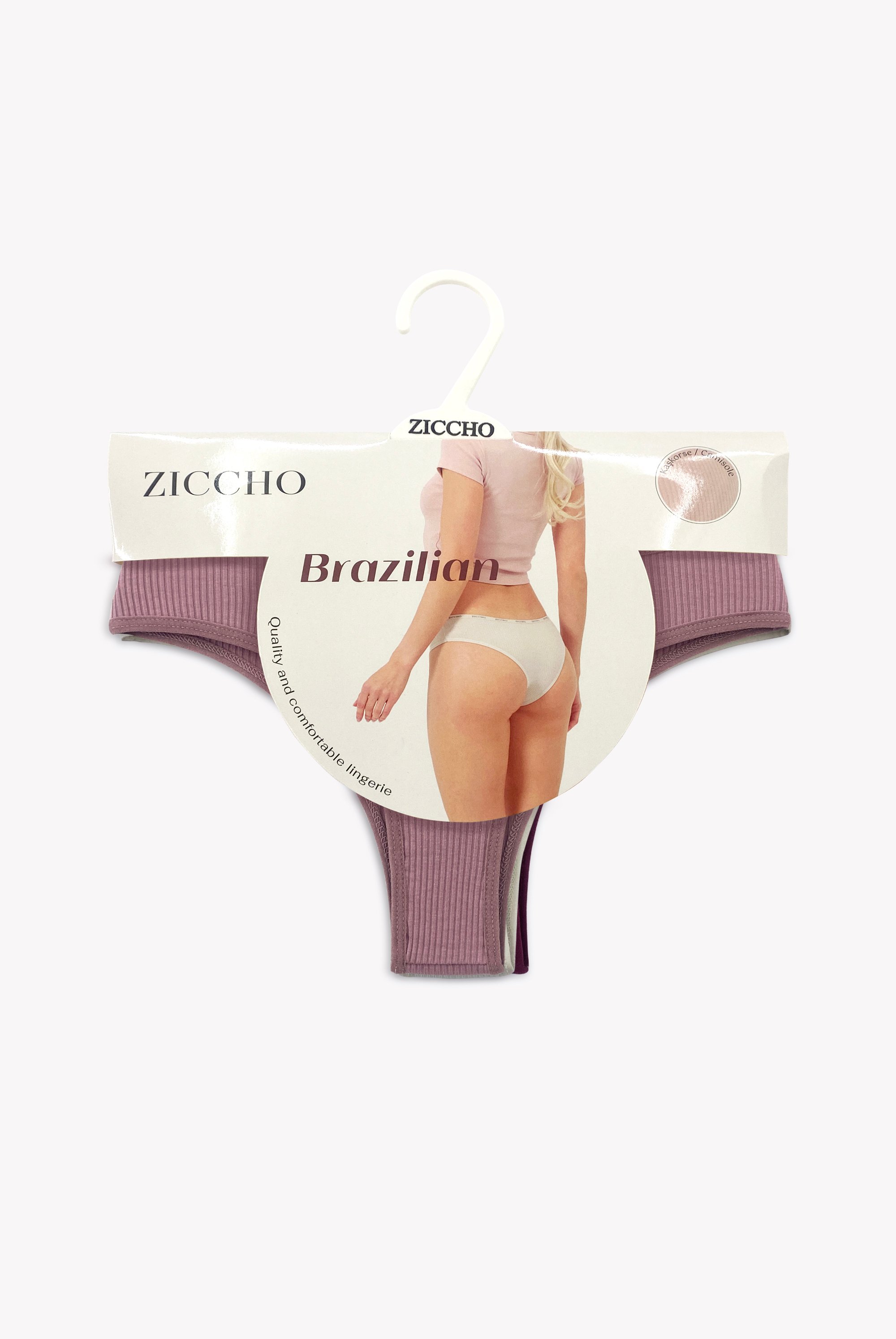 3'lü Paket Fitilli Pamuk Kumaş Brazilian Külot Set