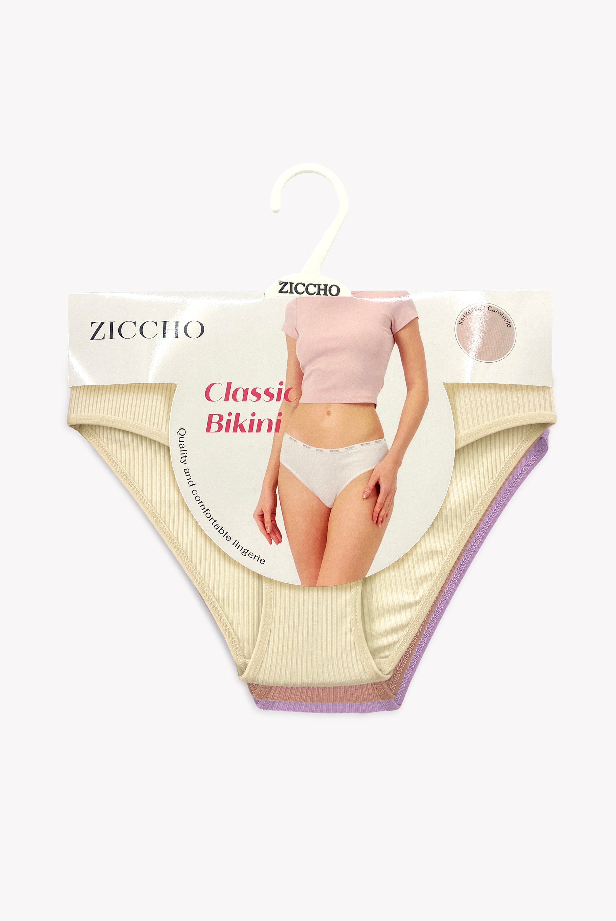 3'lü Paket Fitilli Pamuk Kumaş Külot Set - Pastel