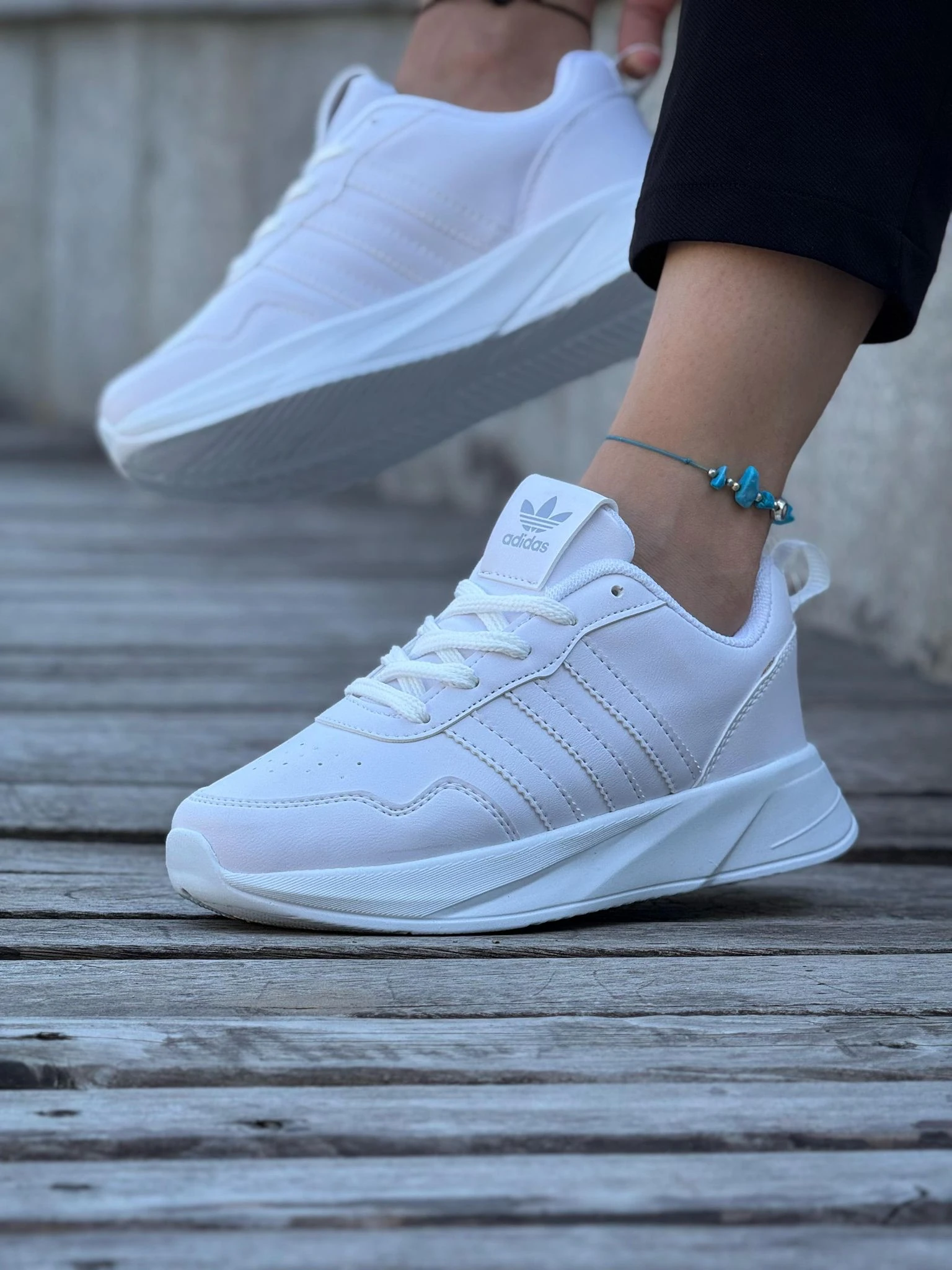 ADİDAS 018 KOD - BEYAZ BEYAZ