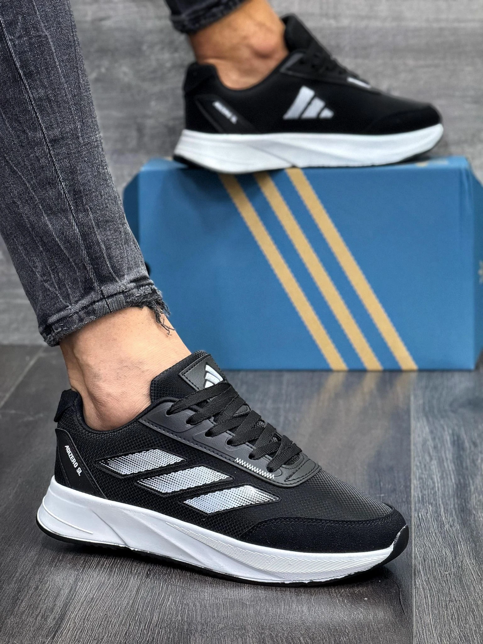 ADİDAS 017 KOD  - SİYAH BEYAZ