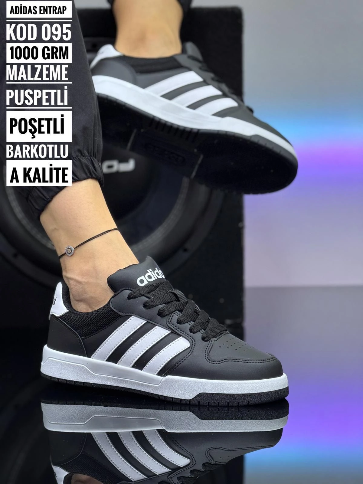ADİDAS 019 KOD  - SİYAH BEYAZ
