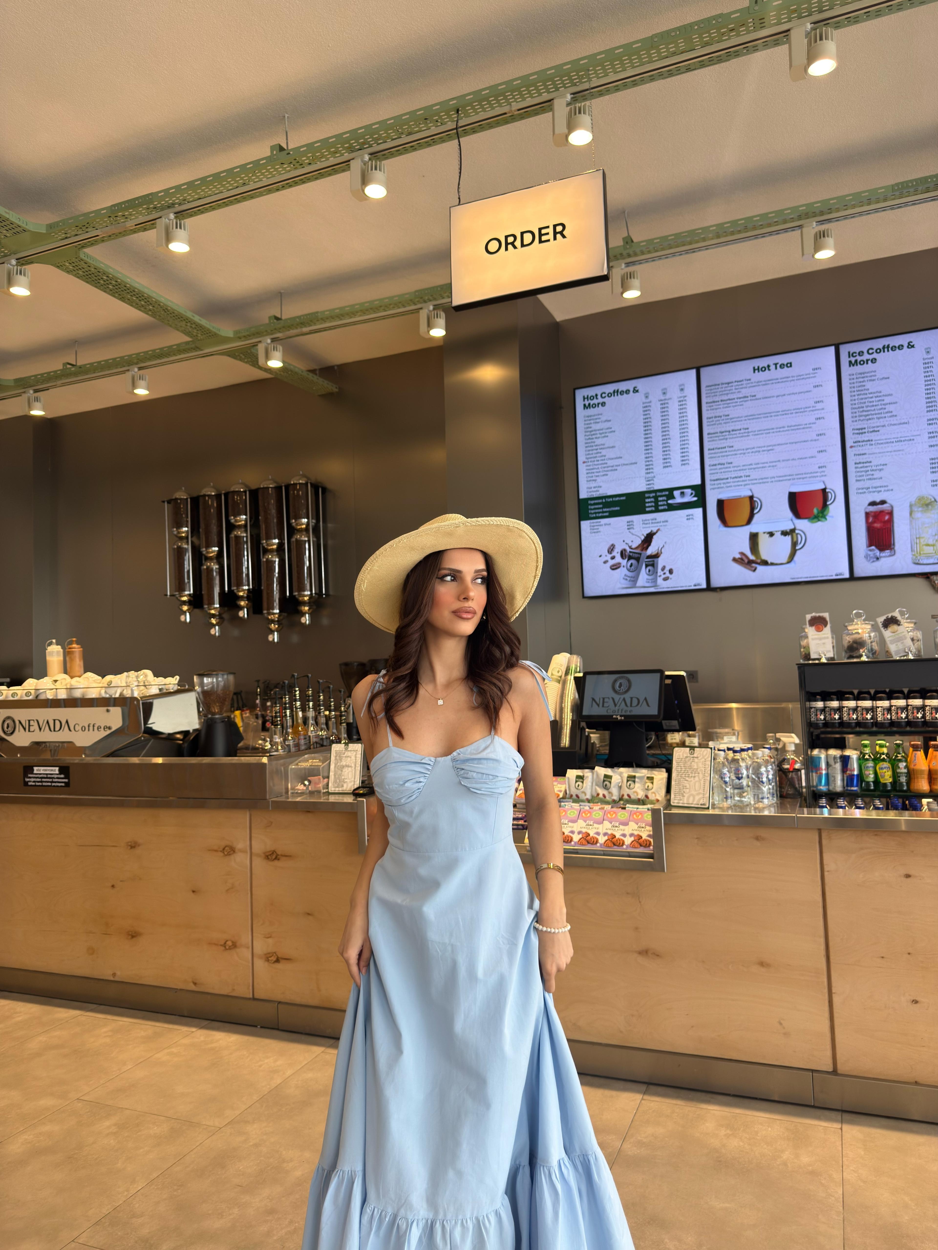 Askılı Model Elbise  - MAVİ