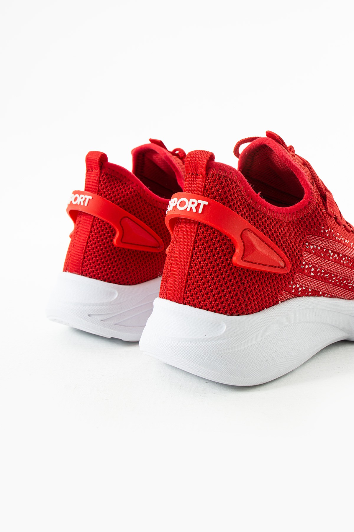 Unisex Yıkanabilir Rahat Hava Alabilen Kokusuz Triko Spor Ayakkabı Sneaker 015 - Kırmızı Buz