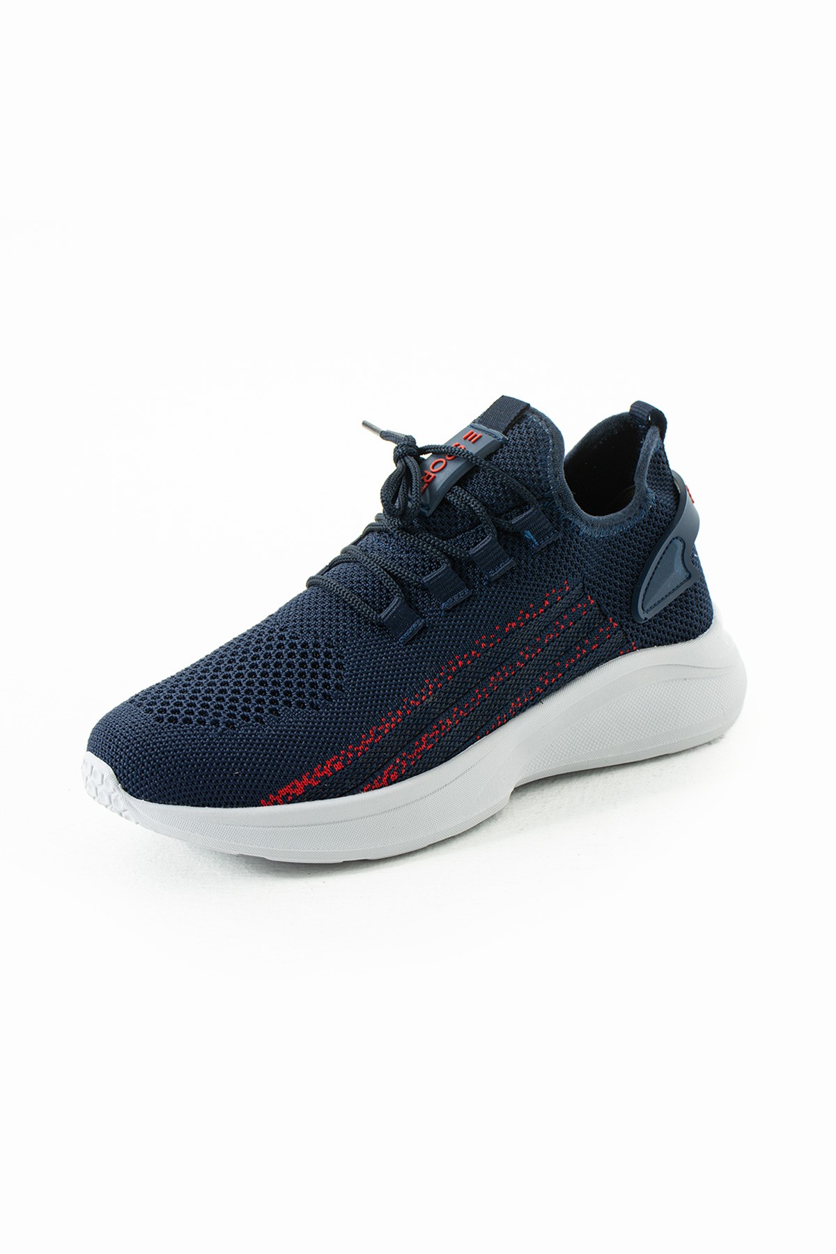 Unisex Yıkanabilir Rahat Hava Alabilen Kokusuz Triko Spor Ayakkabı Sneaker 015 - Lacivert Kırmızı