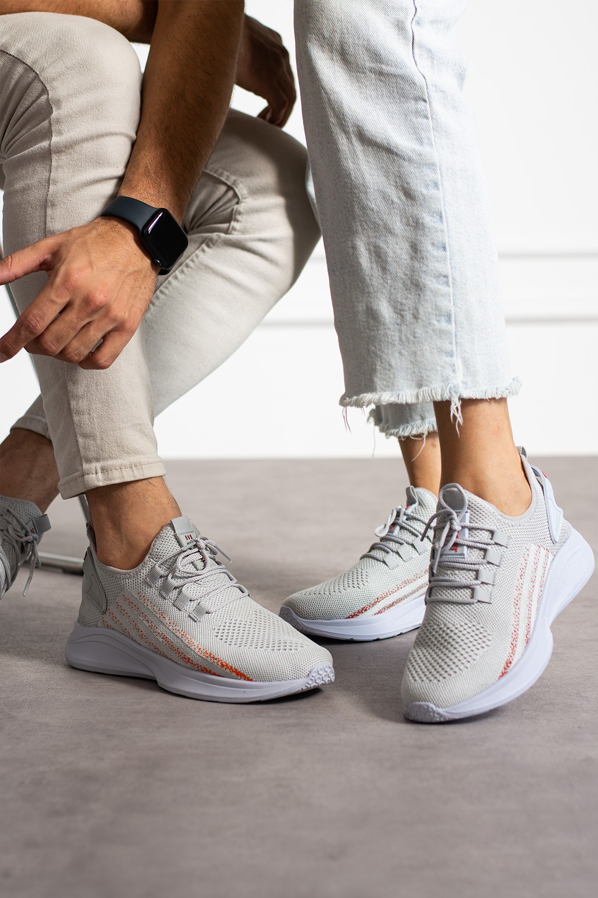 Unisex Yıkanabilir Rahat Hava Alabilen Kokusuz Triko Spor Ayakkabı Sneaker 015 - Buz Turuncu