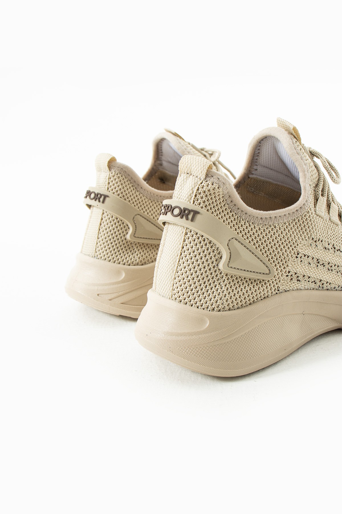 Unisex Yıkanabilir Rahat Hava Alabilen Kokusuz Triko Spor Ayakkabı Sneaker 015 - Bej