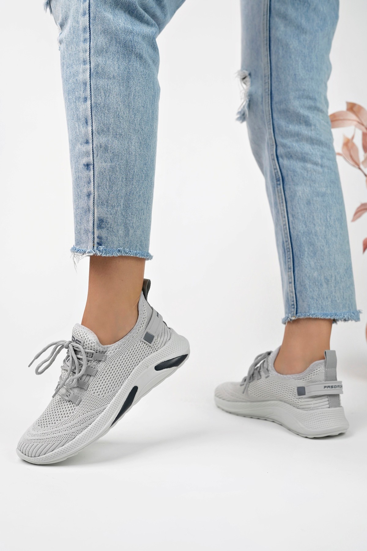 Unisex Triko Sneaker Rahat Hava Alabilen Kokusuz Spor Ayakkabı 4555 - Buz