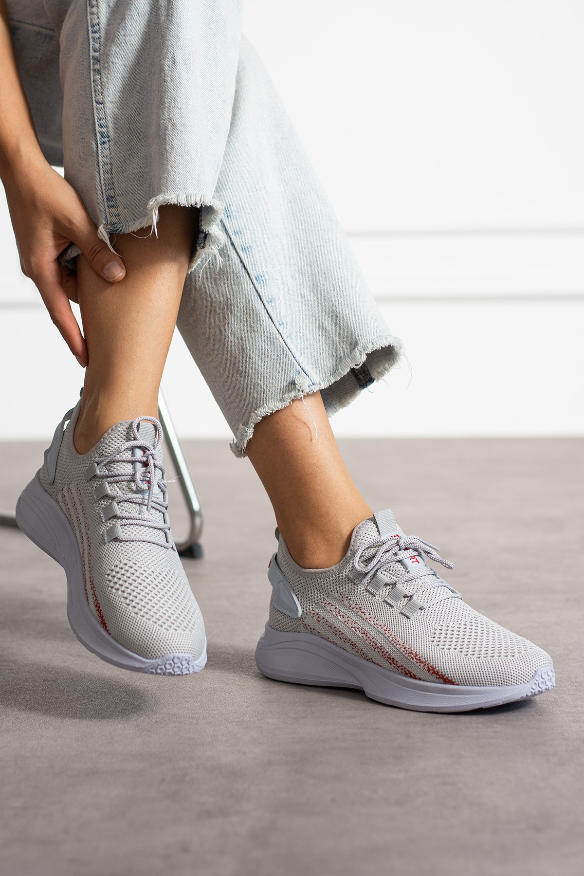 Unisex Yıkanabilir Rahat Hava Alabilen Kokusuz Triko Spor Ayakkabı Sneaker 015 - Buz Turuncu