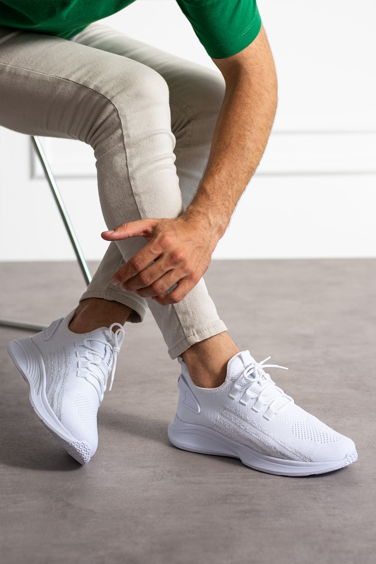 Unisex Yıkanabilir Rahat Hava Alabilen Kokusuz Triko Spor Ayakkabı Sneaker 015 - beyaz buz