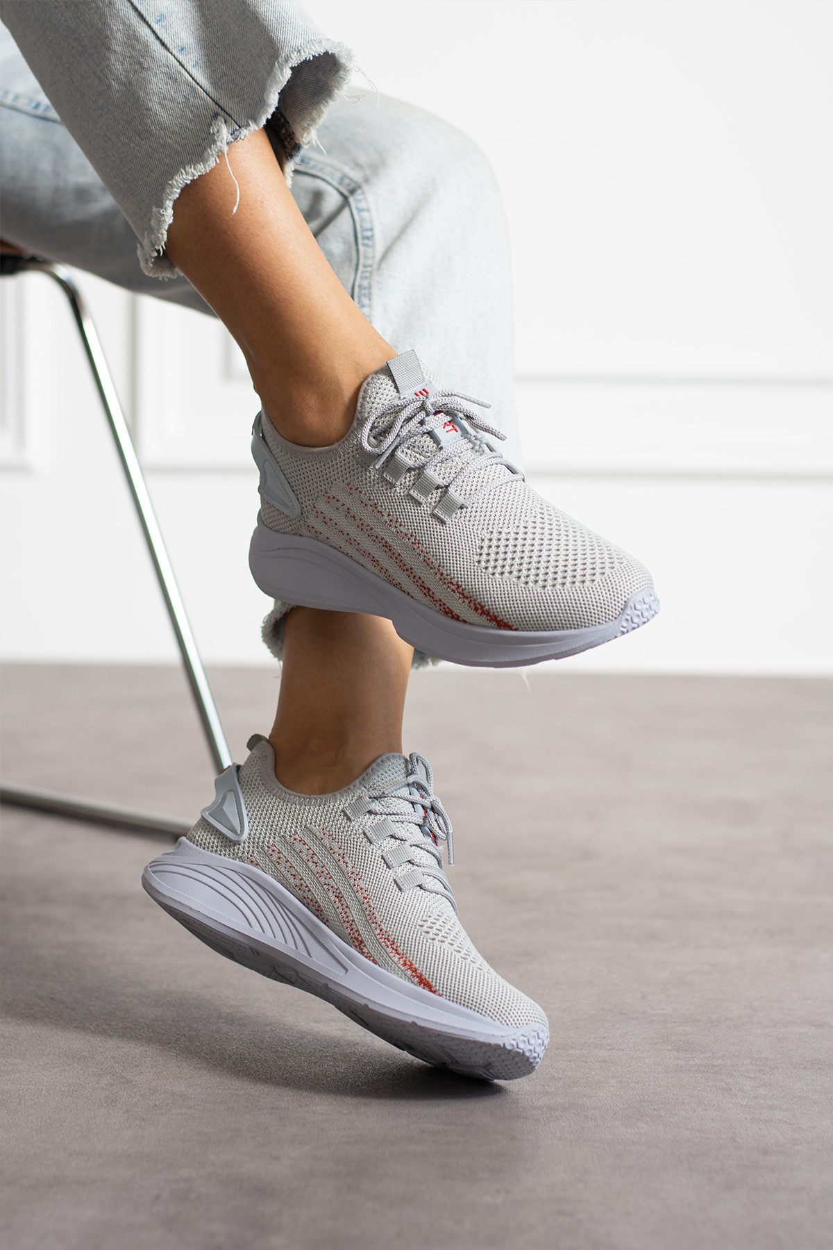 Unisex Yıkanabilir Rahat Hava Alabilen Kokusuz Triko Spor Ayakkabı Sneaker 015 - Buz Turuncu