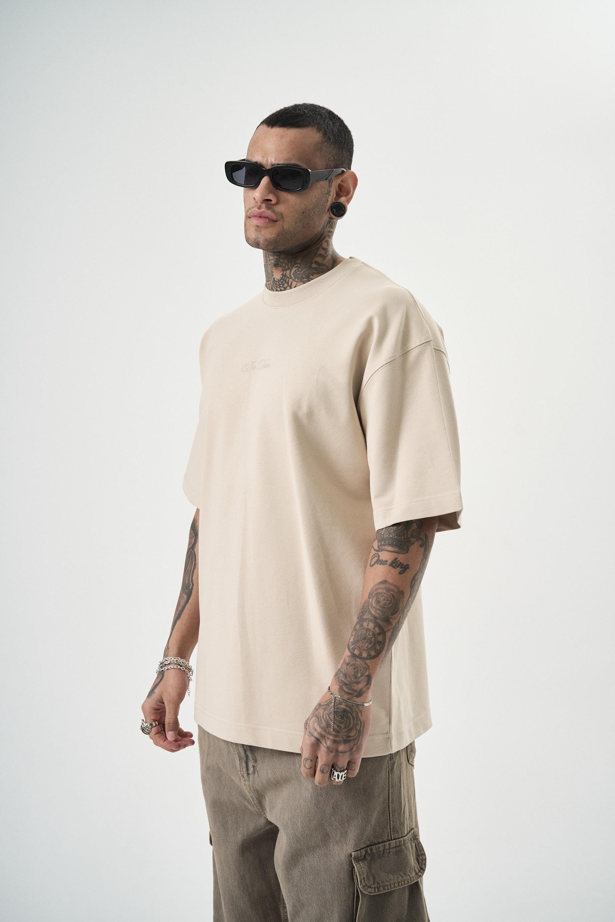 Erkek Da Vinci Baskılı Oversize T-Shirt