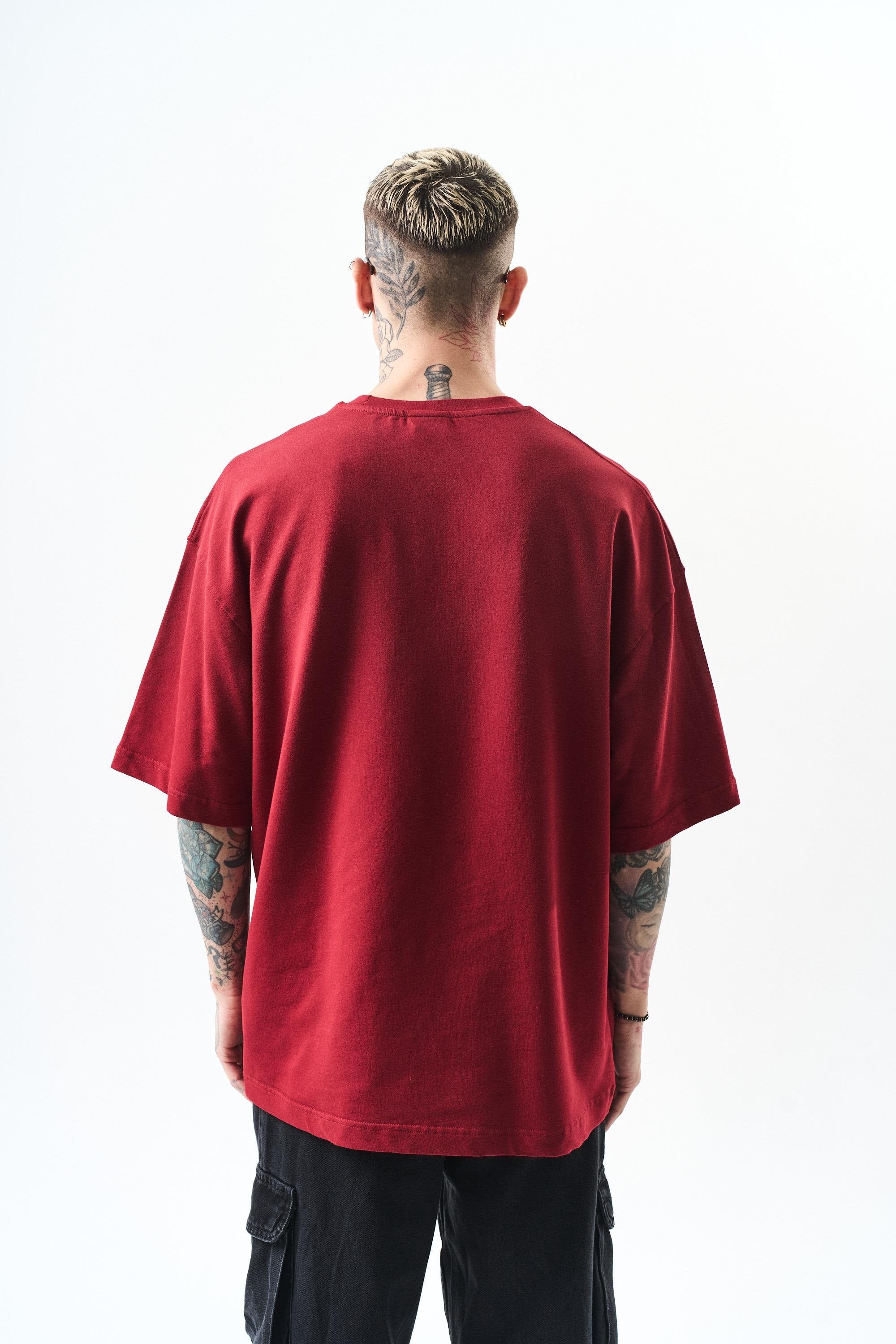 Erkek California Baskılı Oversize T-Shirt