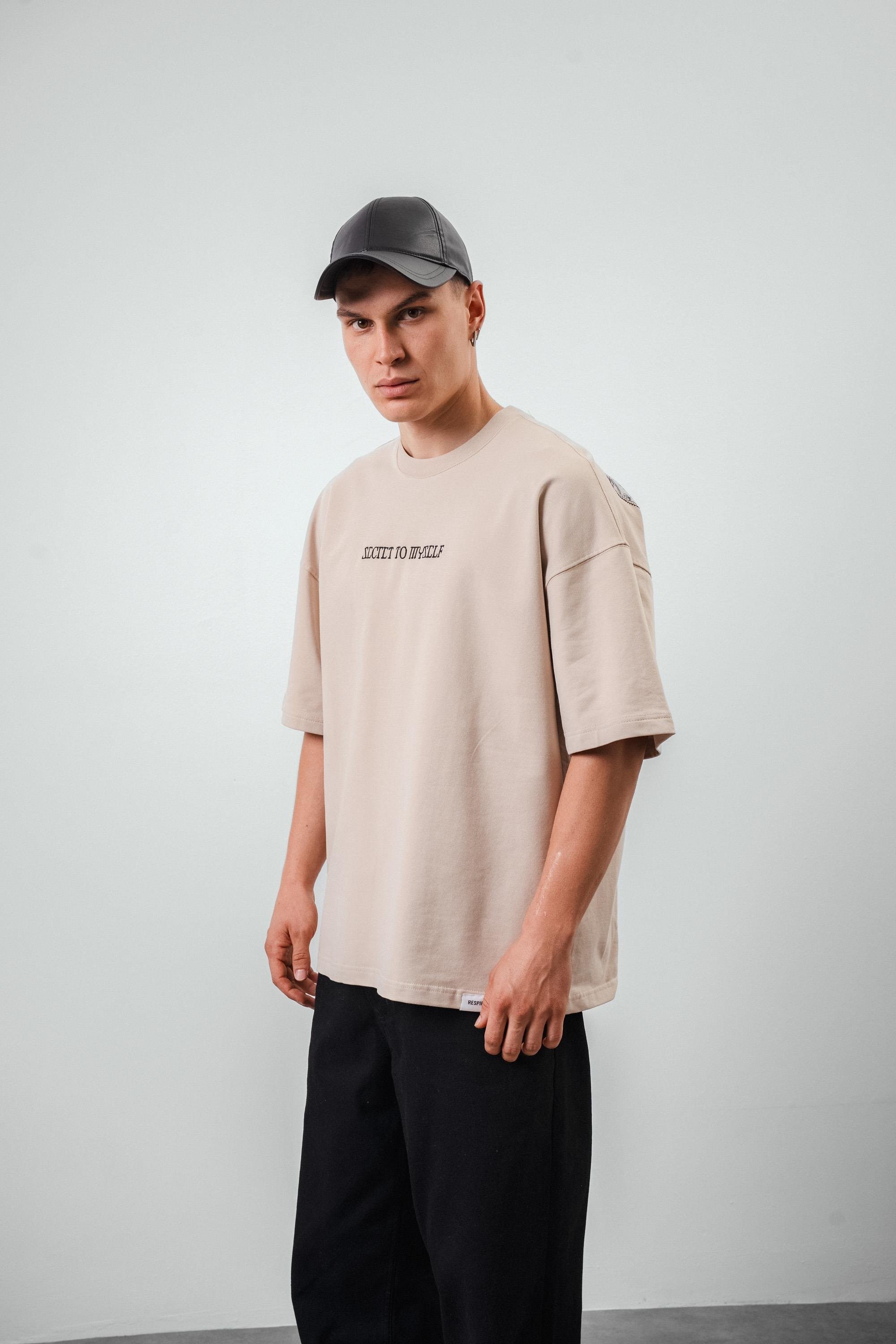 Erkek Secret To Myself Baskılı Oversize T-Shirt