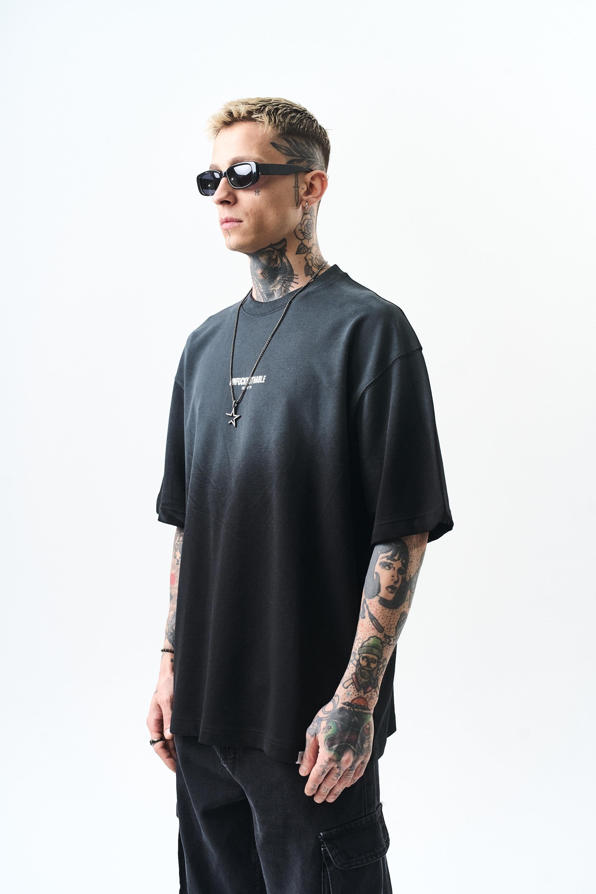 Unfuckwithable Baskılı Oversize T-Shirt