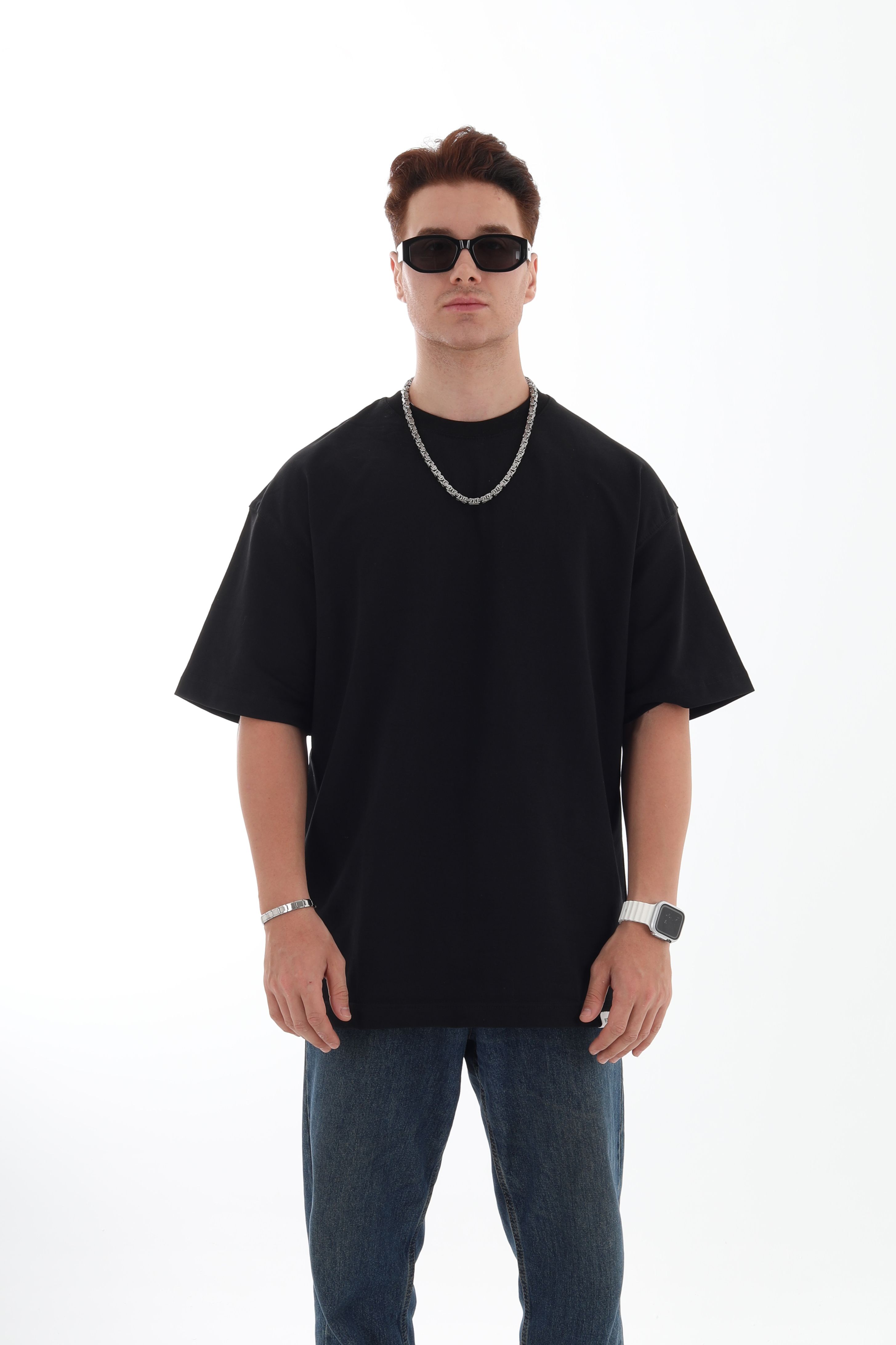 Haft Collection Erkek Basic T-Shirt - siyah