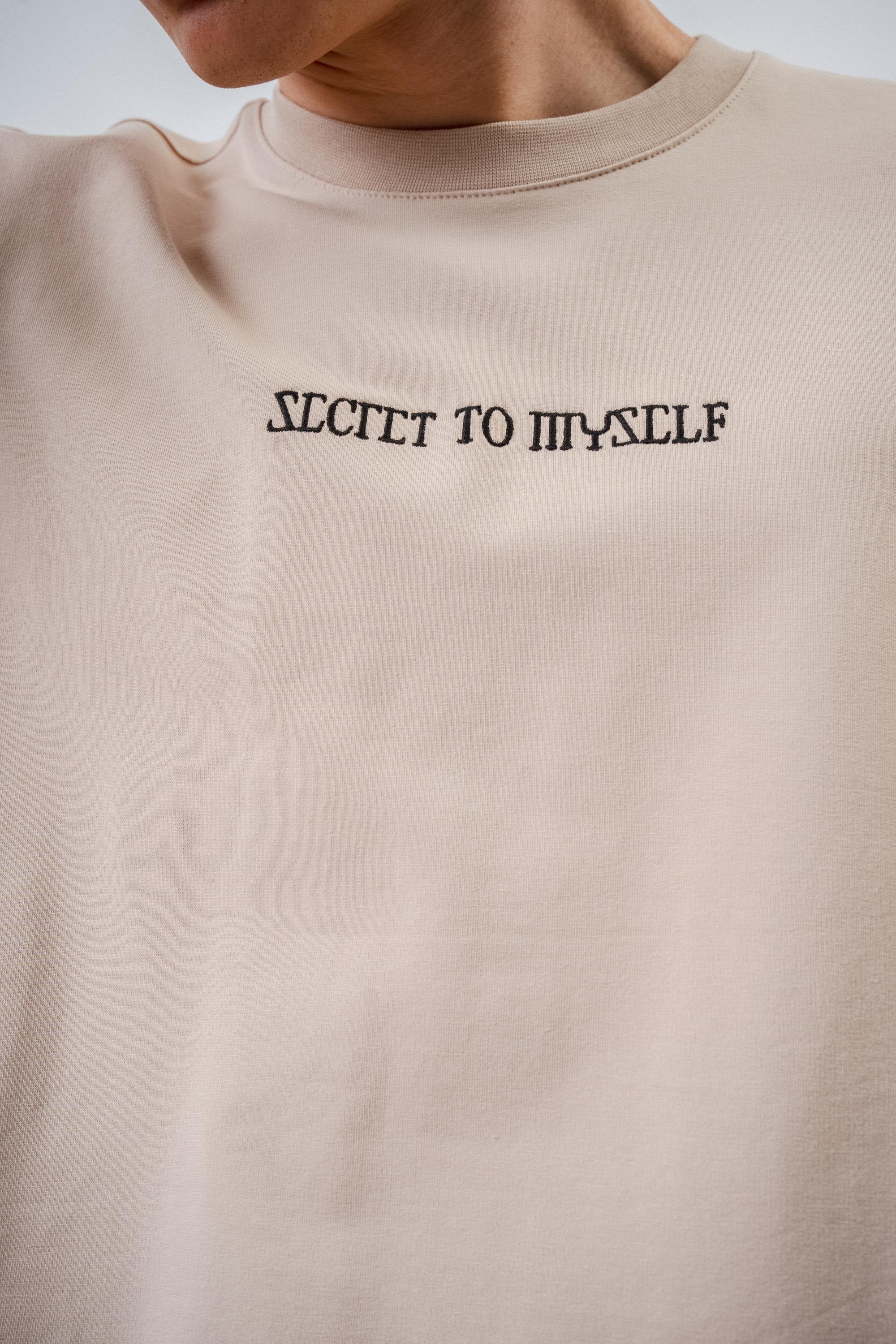 Erkek Secret To Myself Baskılı Oversize T-Shirt