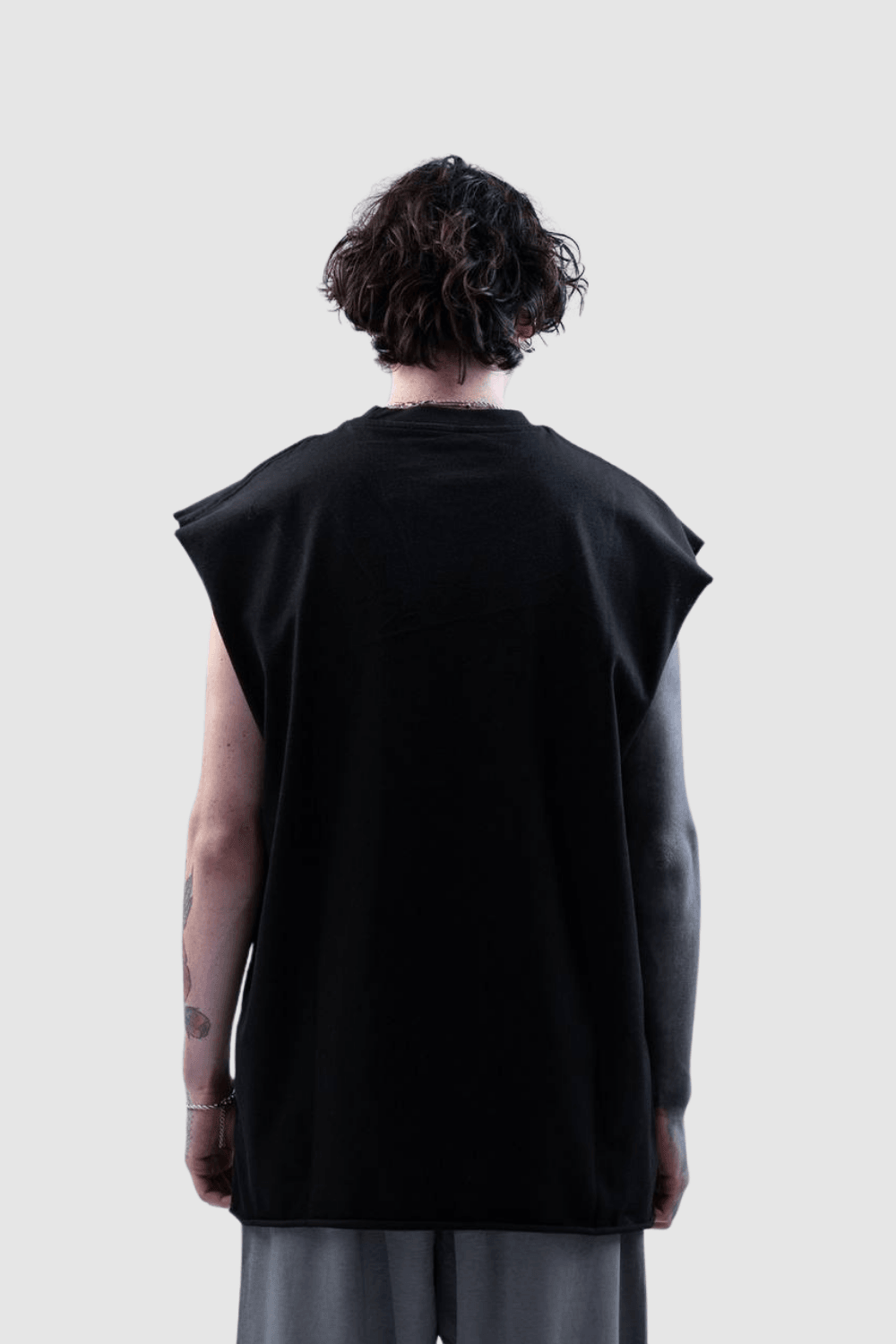 Erkek Freedom Baskılı Oversize Atlet - Siyah