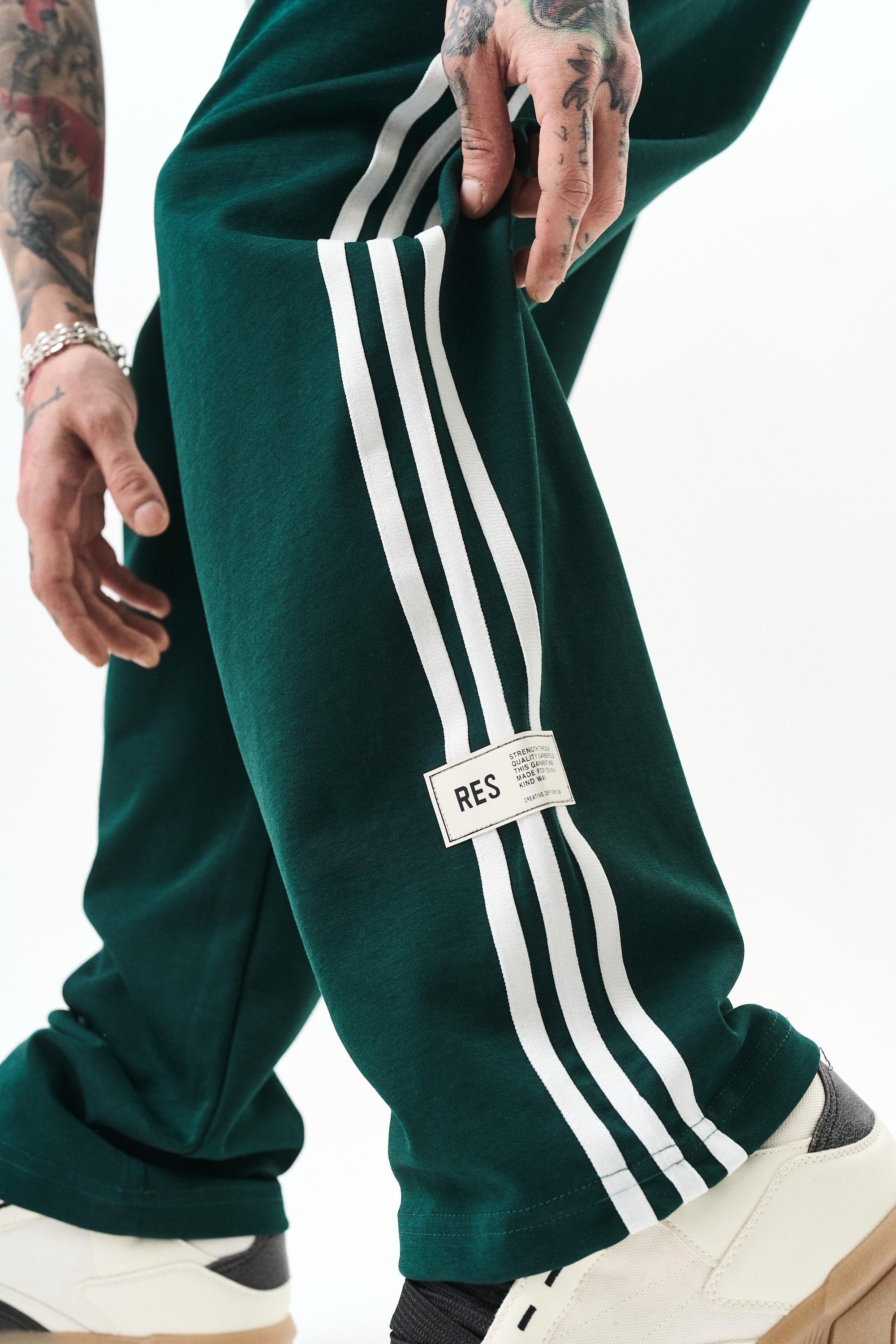 Erkek 3'lü Şerit Detaylı İnterlok Baggy Eşofman Altı