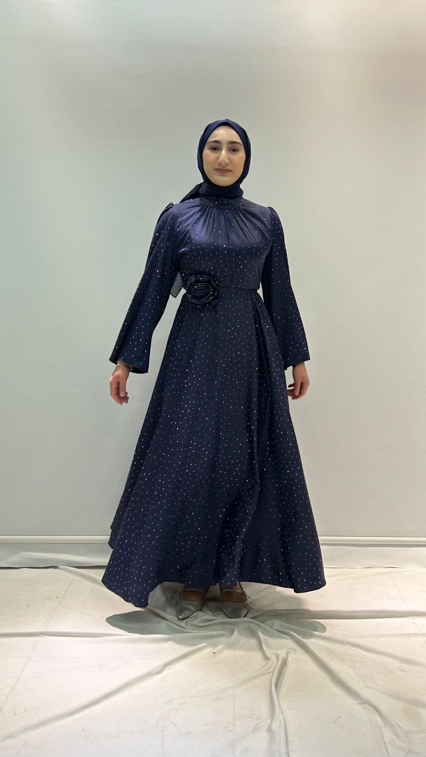 Zara Saten Taşlı Elbise