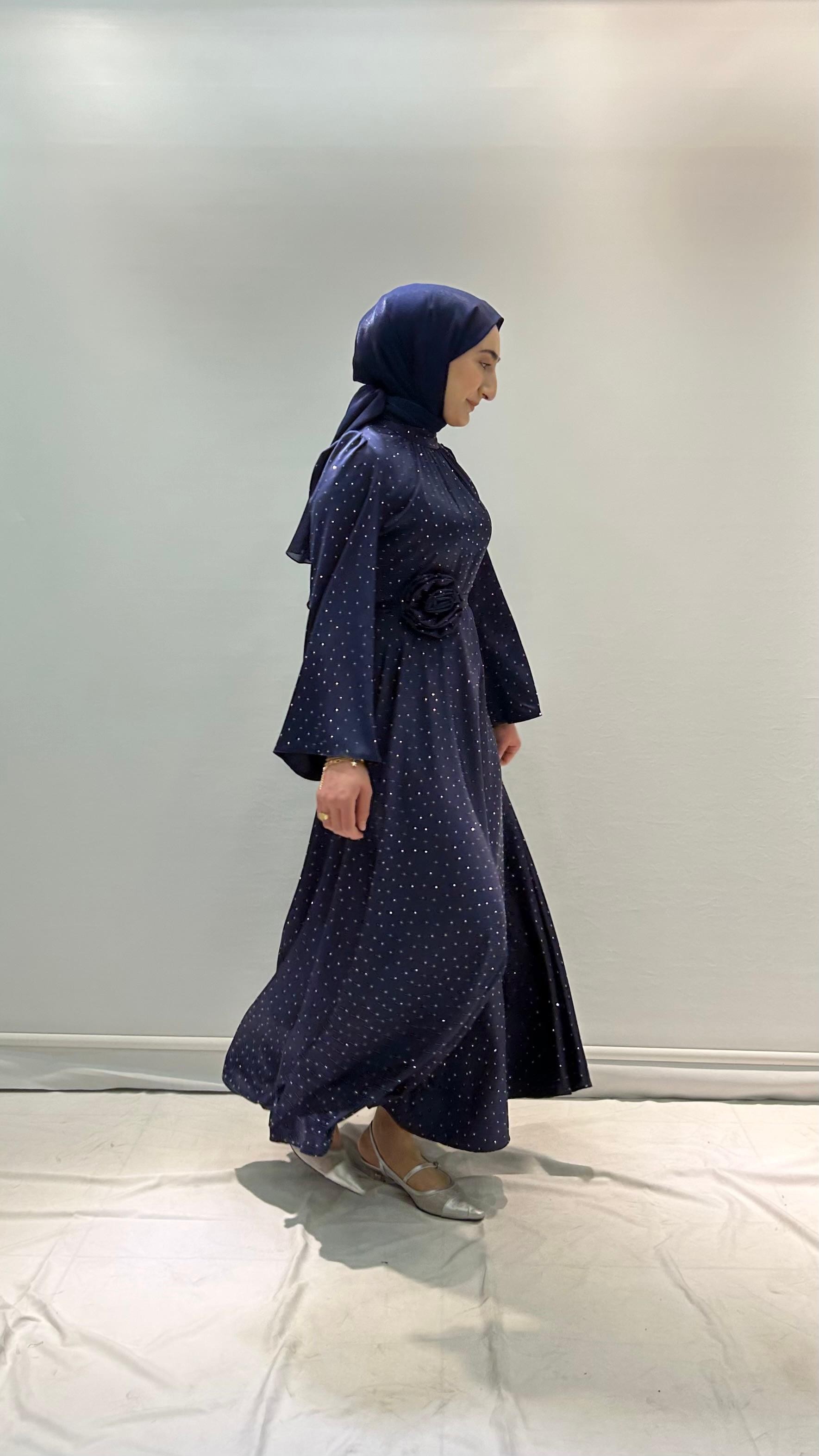 Zara Saten Taşlı Elbise