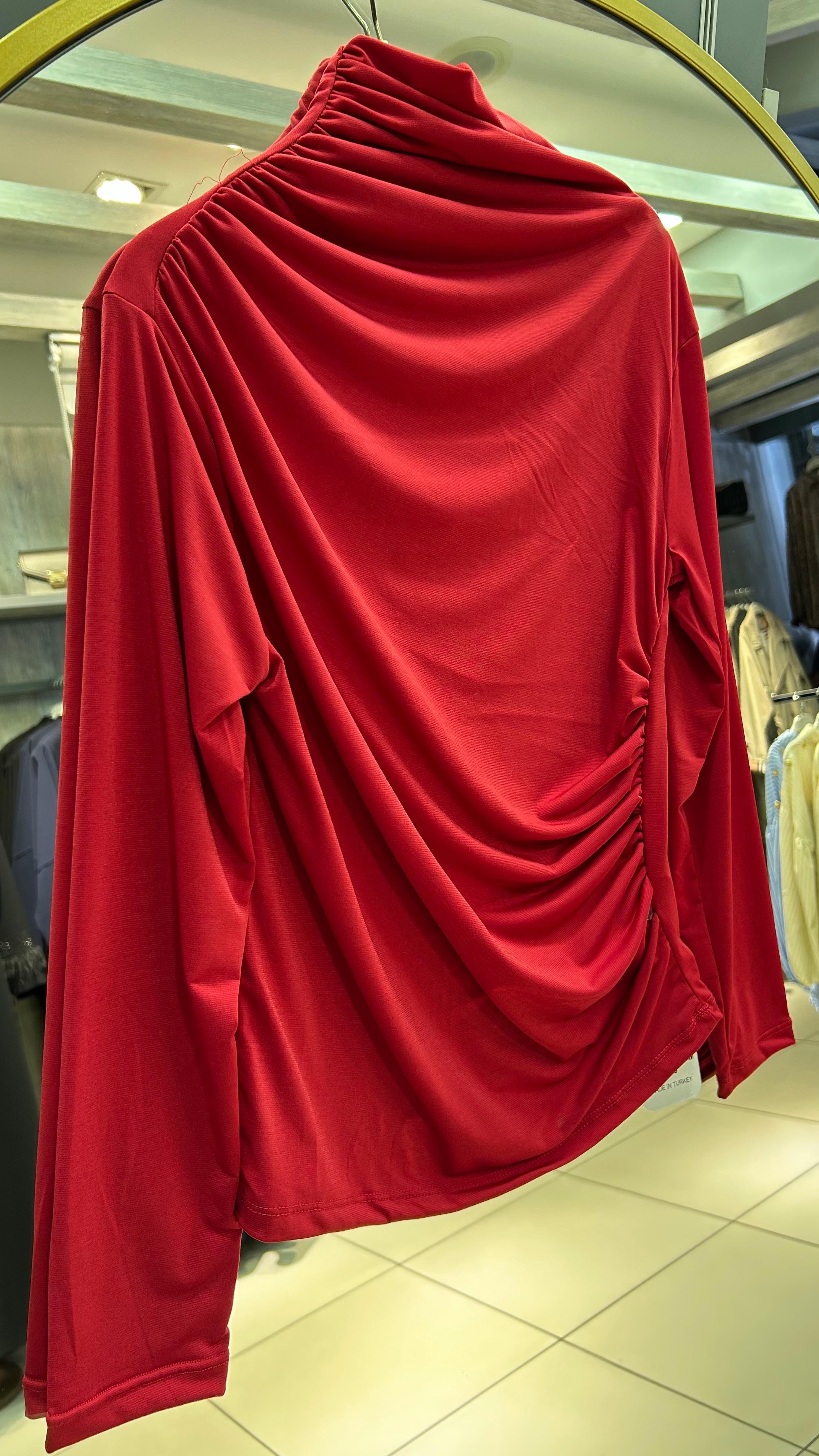 Büzgülü Zara Model Body - Kırmızı