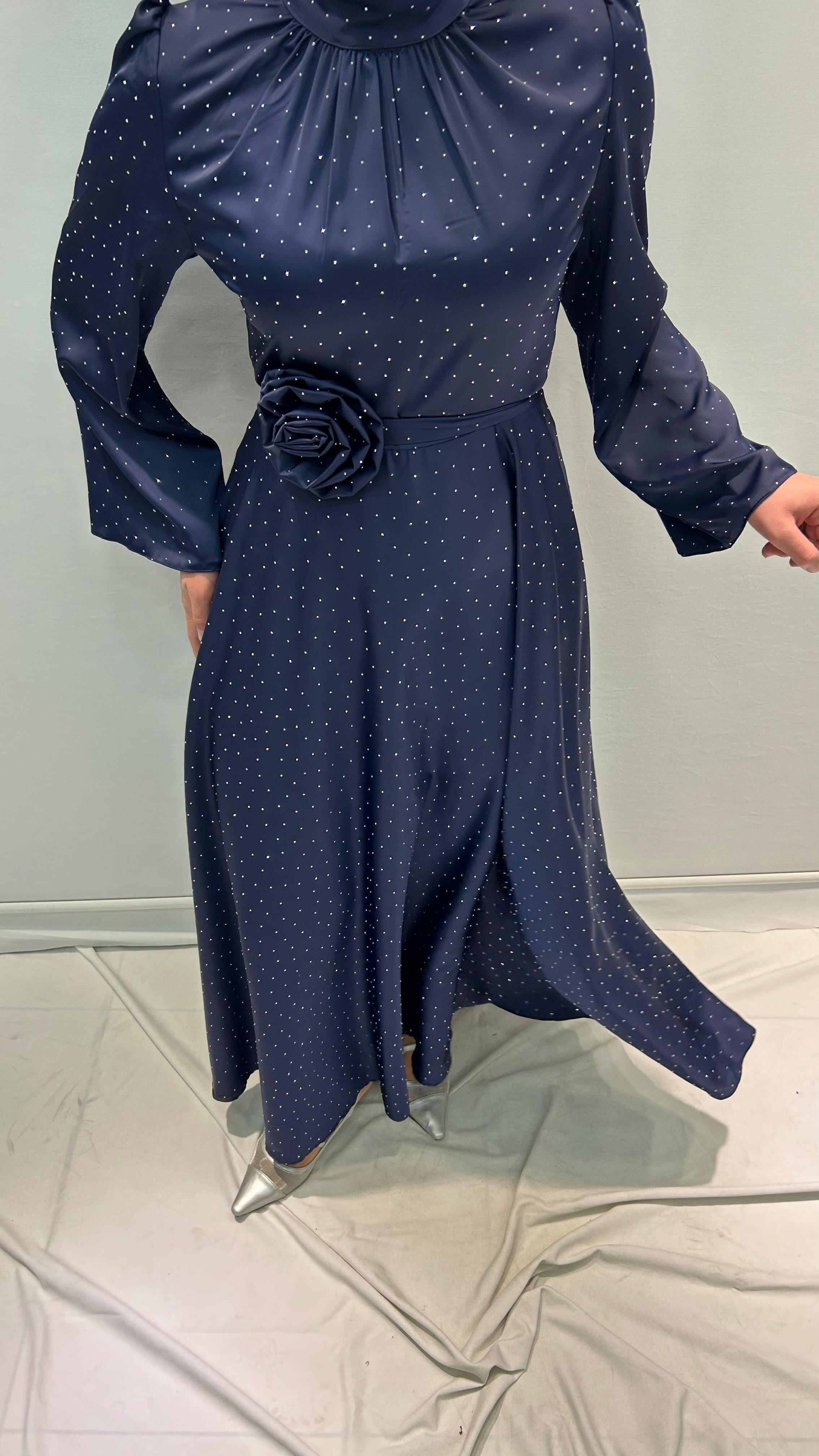 Zara Saten Taşlı Elbise