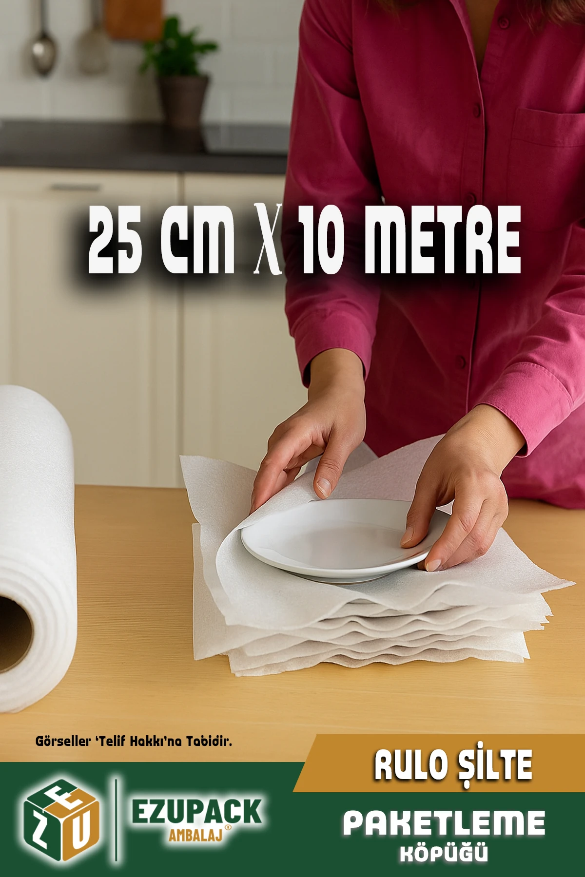 10 Metre Şilte Tabak Arası Bardak Sarma Cam Sarma Şiltesi Taşıma Taşınma Ambalaj Malzemesi 25cm