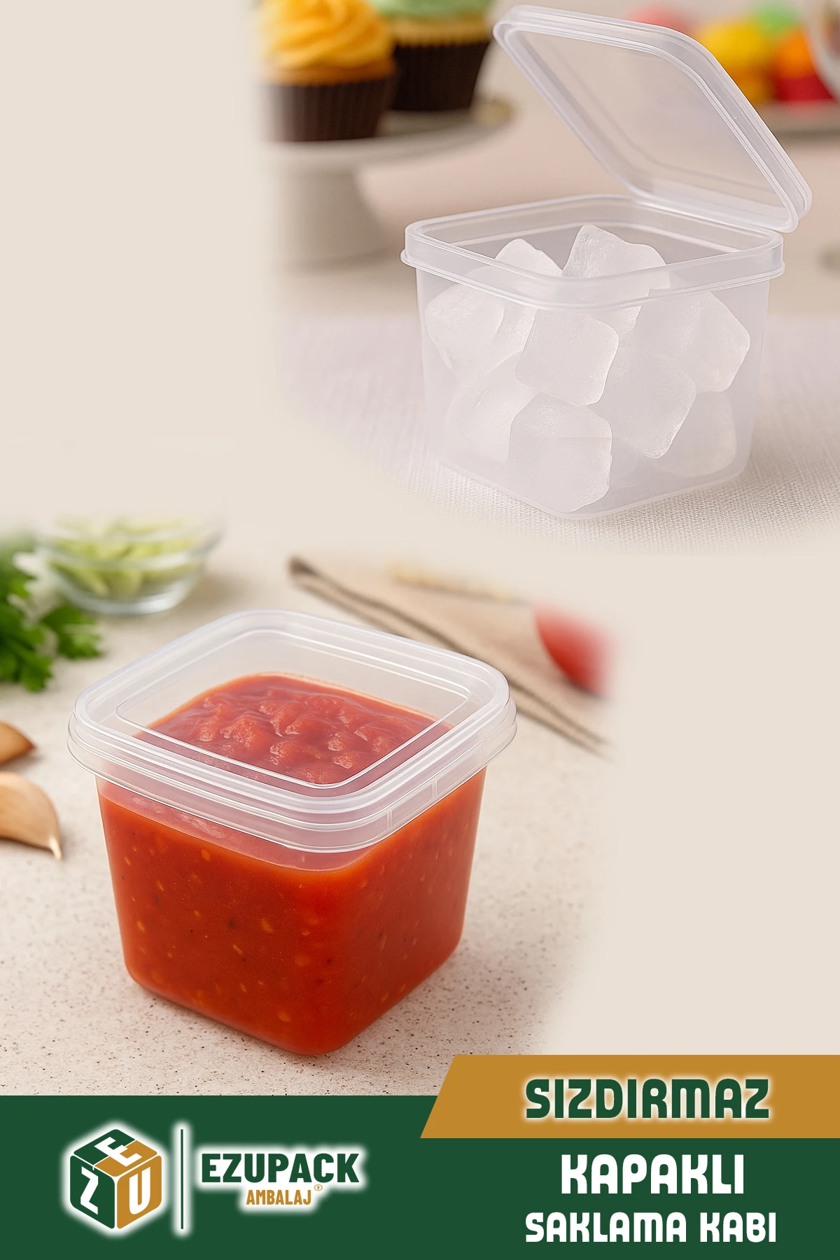 0,4 LT 10 Adet Kendinden Kapaklı Difriz Mikrodalga Derin Dondurucu Buzluk Düzenleyici Saklama Kabı