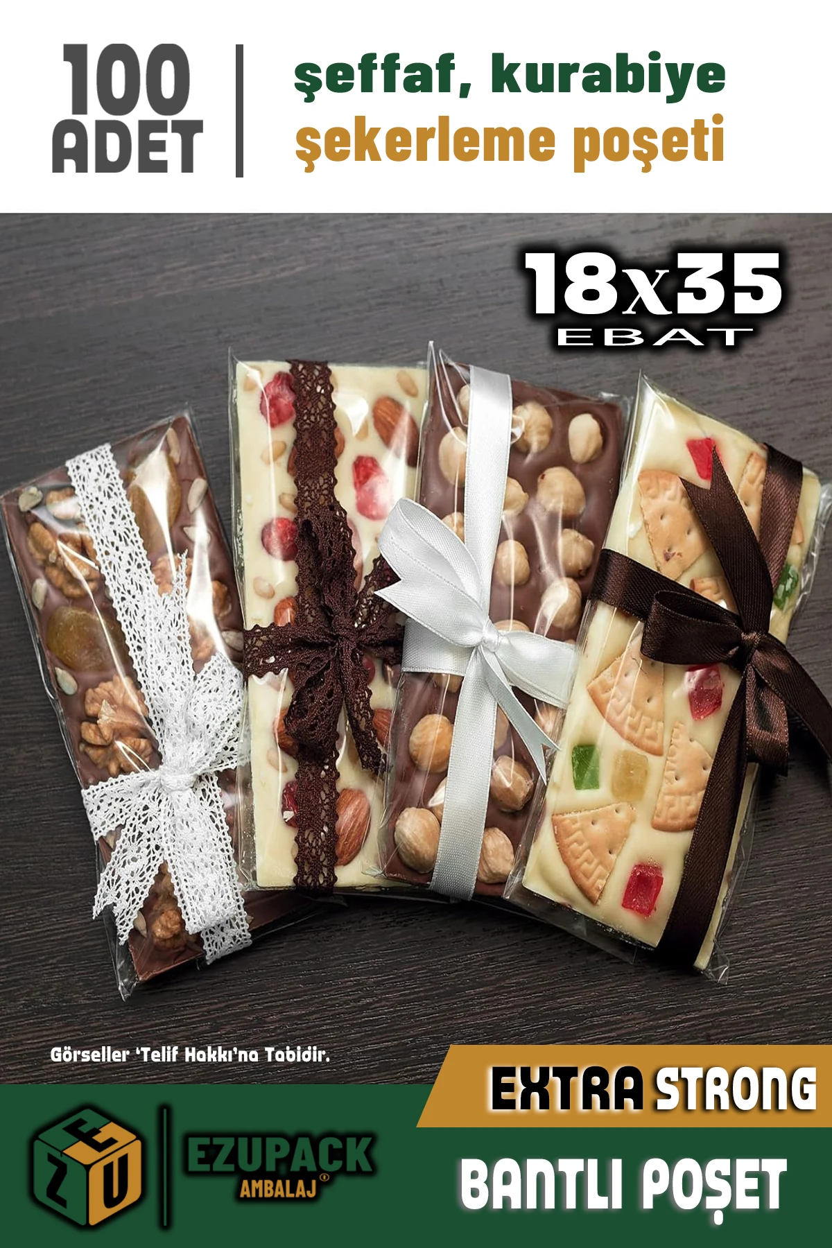 18X35 100Ad Kurabiye Şeker Parti Baby Shower Doğum günü Hediyelik Kendinden Yapışkanlı Jelatin Poşet